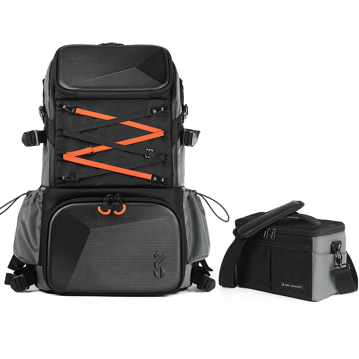 楽天RENEWK&F Concept カメラバッグ カメラリュック EVA材質防水耐衝撃 32L 大容量 おしゃれ リュックサック レインカバー付き 15.6インチPC収納＆三脚収納可 旅行/撮影/登り/アウトドア撮影に適用 カメラショルダーバッグ付き