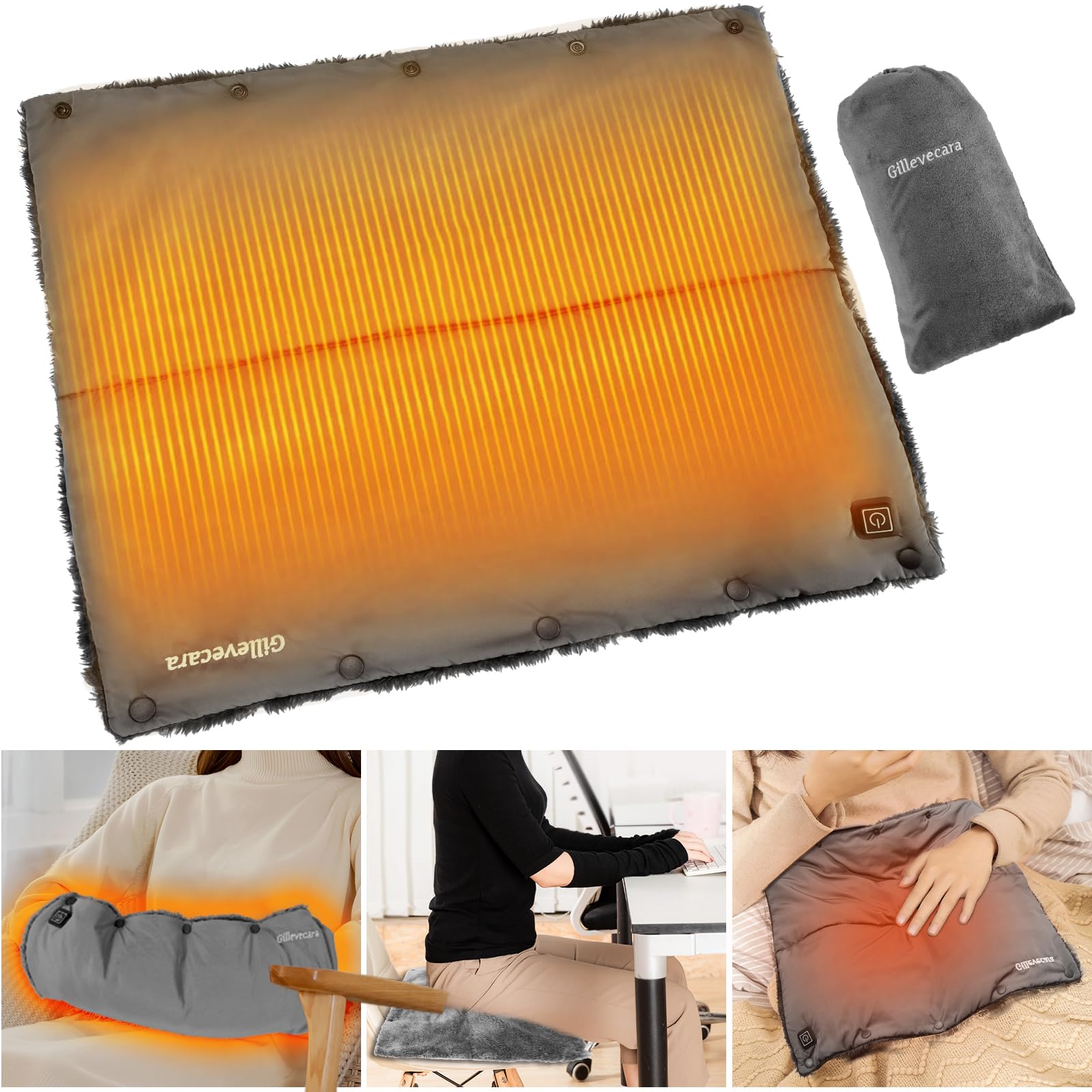 Gillevecara ホットマット 電気マット 10秒速暖 ハンドウォーマー usb ヒーター 3段階温度調整 ホット..