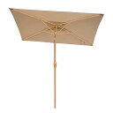 ガーデンパラソル パラソル 風に強い 長方形 大型 210cm*140cm 角度調整可能 日傘 遮光 紫外線 UV 庭 日よけ エクステリア アウトドア カフェ モダン シンプル 屋外 バーベキュー どに適しています (カーキ)