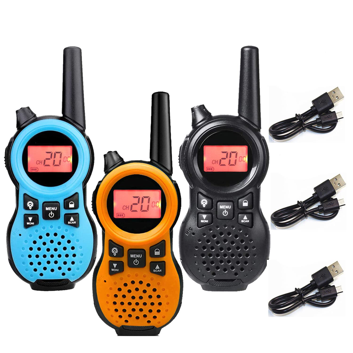 子ども向けトランシーバー 3台セット TRH 866 特定小電力 小型省電力トランシーバー 、多機能トランシーバー おもちゃ 1対多交信可能です、親子アクティビティ、子供用、屋外での使用