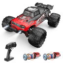 DEERC ラジコン ラジコンカー オフロード ダブルモーター 4WD 高速 30km/h 1/16スケール 電動RCカー RTR 全地形対応 2.4GHz レ...
