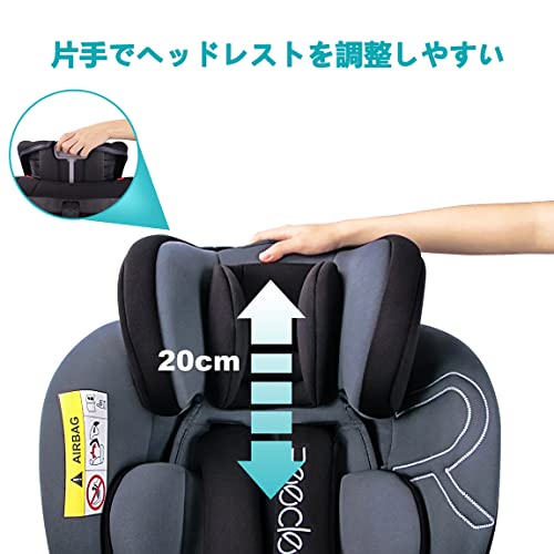 Reecle チャイルドシート 360° 回転式 新生児~12歳頃 (0-36kg) ISOFIX対応 シートベルト固定 (黒) 2