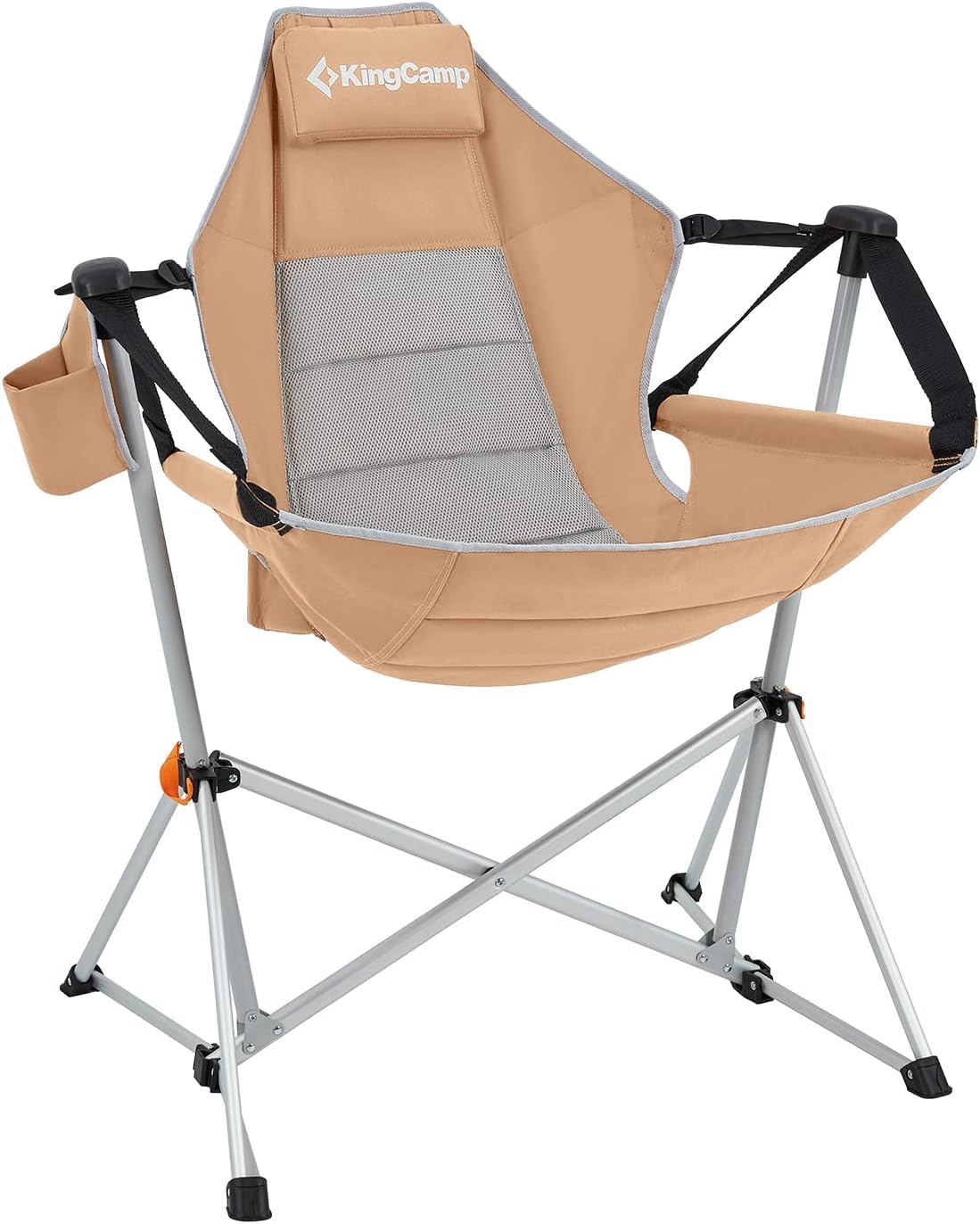 KingCamp ゆらゆらハンモックチェア アウトドア チェア 自立式 折り畳み椅子 角度調整可能 アルミニウ..