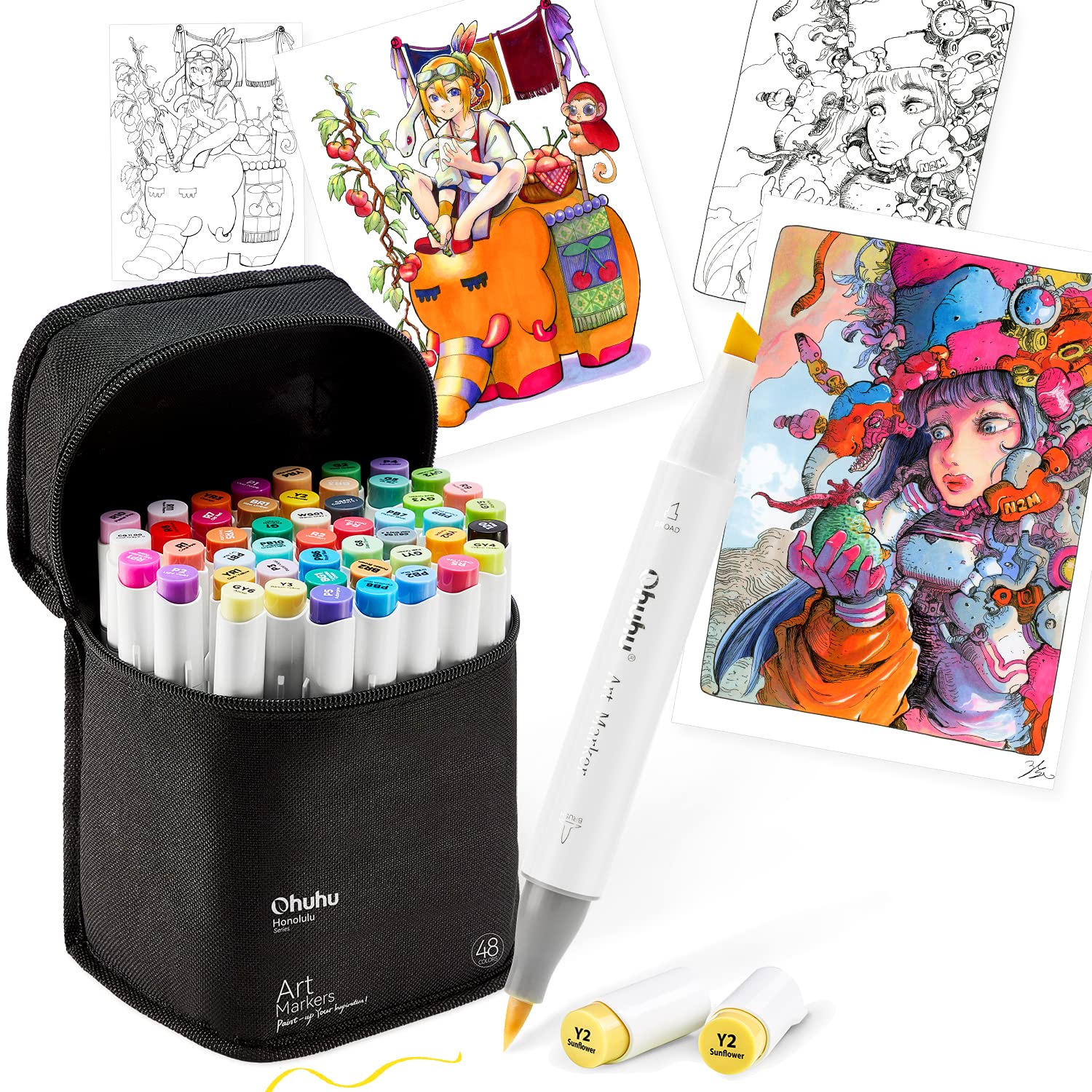 Ohuhu �ޡ������ڥ� ɮ������ 48��49�� ���饹�� ɮ������ ���饹�ȥޡ����� �֥������ڥ�1���դ� Honolulu���꡼��