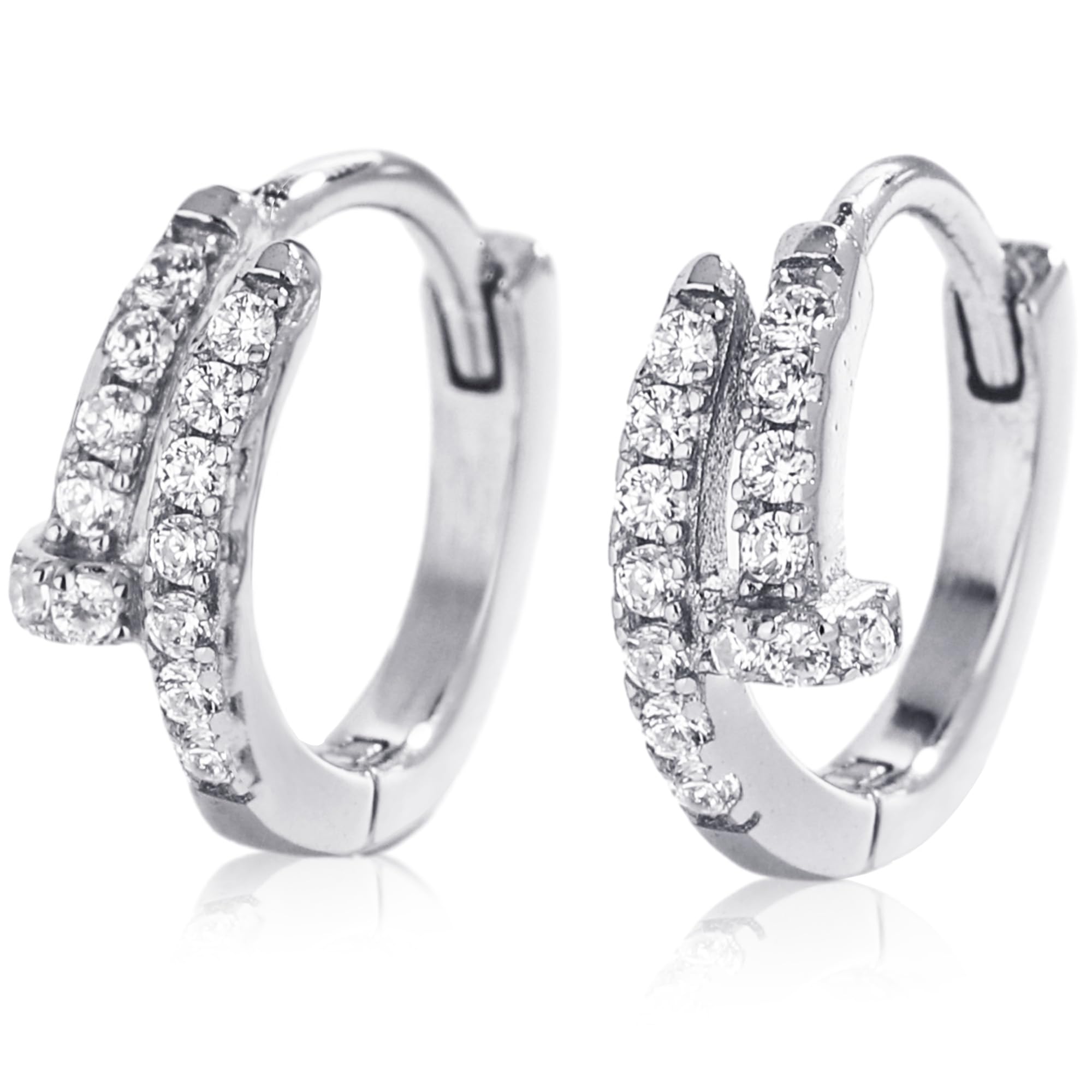 GOKEI ピアス レディース シルバー925 純銀 K18仕上げ 金属アレルギー対応 フープピアス リングピアス キュービック ジルコニア 人気 ネジ式ピアス...