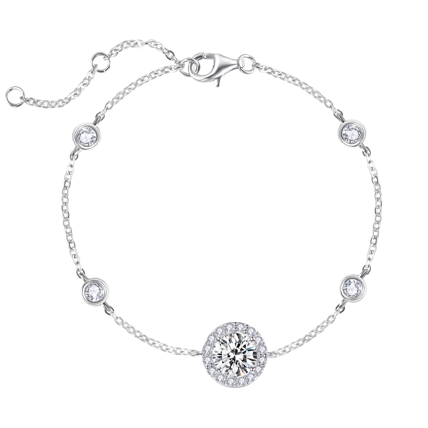 ブレスレット レディース 「煌き星」 大粒 ジルコニア ジュエリー シルバーブレスレット クリスマス ホワイトデー 誕生日 記念日 プレゼント ギフトラッピング...