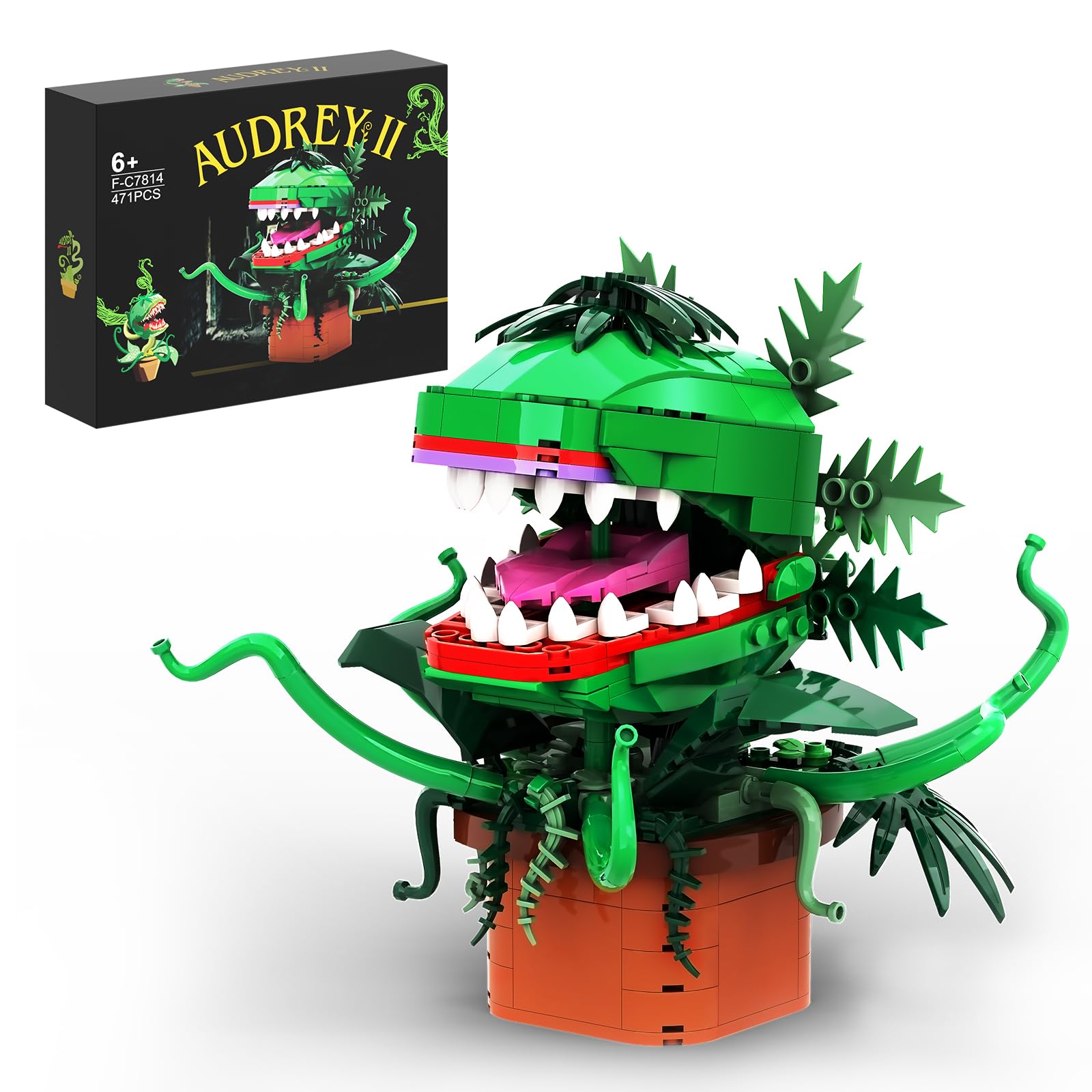 Audrey II ピラニア 植物 食人植物 組み立てキット ブロック おもちゃ プレゼント 女の子 ...