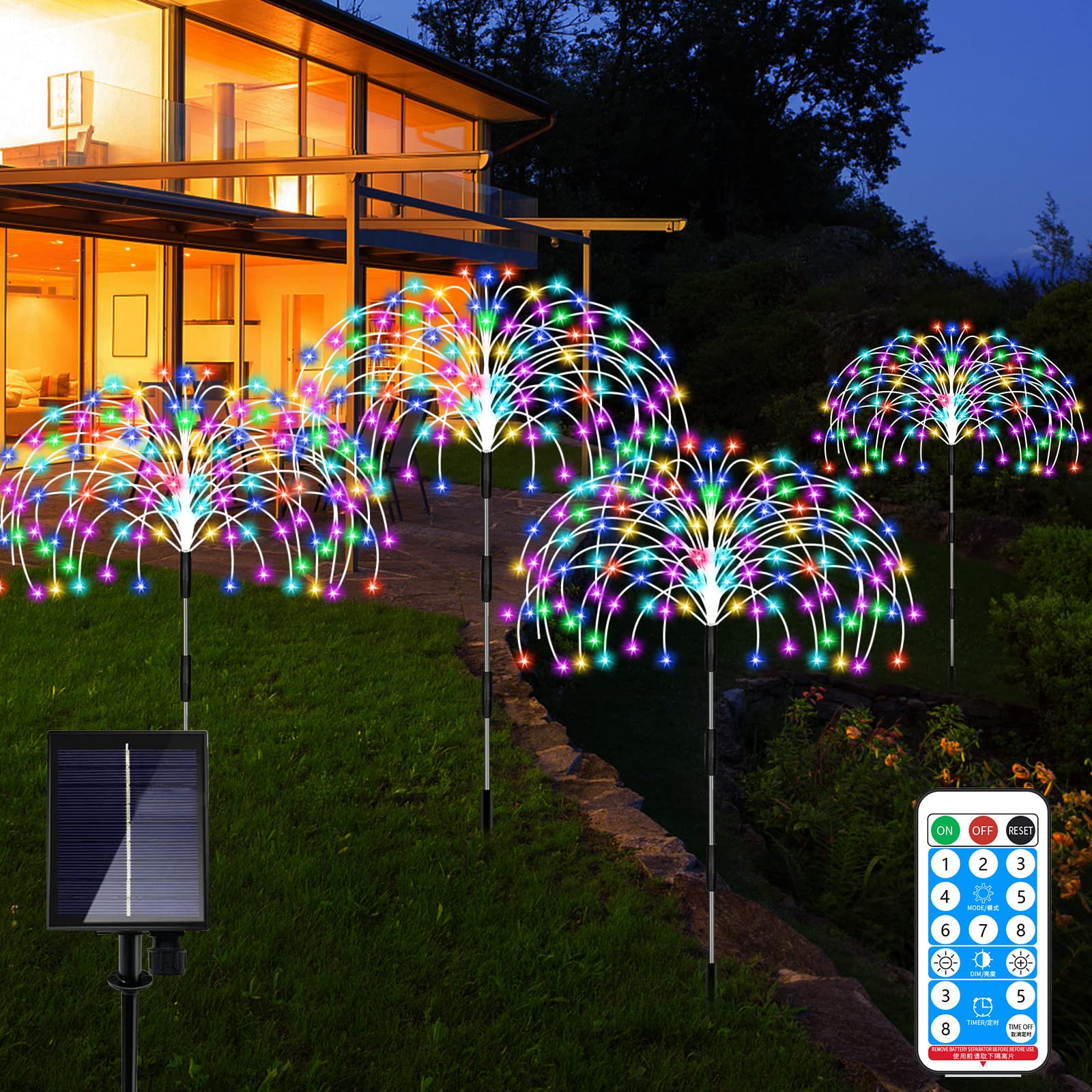 RunElves ガーデンライト ソーラーライト 屋外 防水 ソーラー LED ガーデニング イルミネーション ライト 8つモード 4本セット ソーラー充電 自...