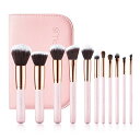 SIXPLUS メイクブラシ11本セット 化粧ポーチ付き (ピンク)(3)
