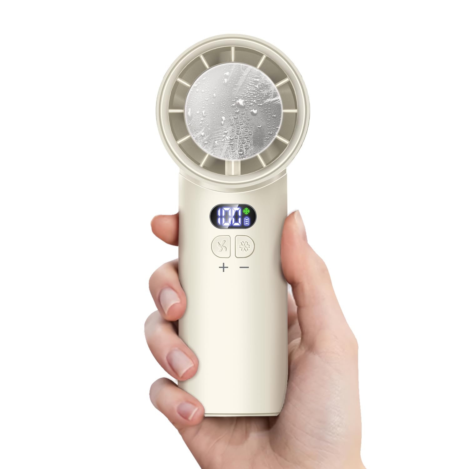 携帯扇風機 ハンディファン 【2025新モデル 冷却プレート付き 3in1】 超高速大風量 卓上扇風機 5200mah 瞬時冷感 MAX-17%冷却大容量 充電式USB扇風機 1-100無段階調節 長時間持続使用 5枚羽根 強力 ストラップ付き 液晶画面