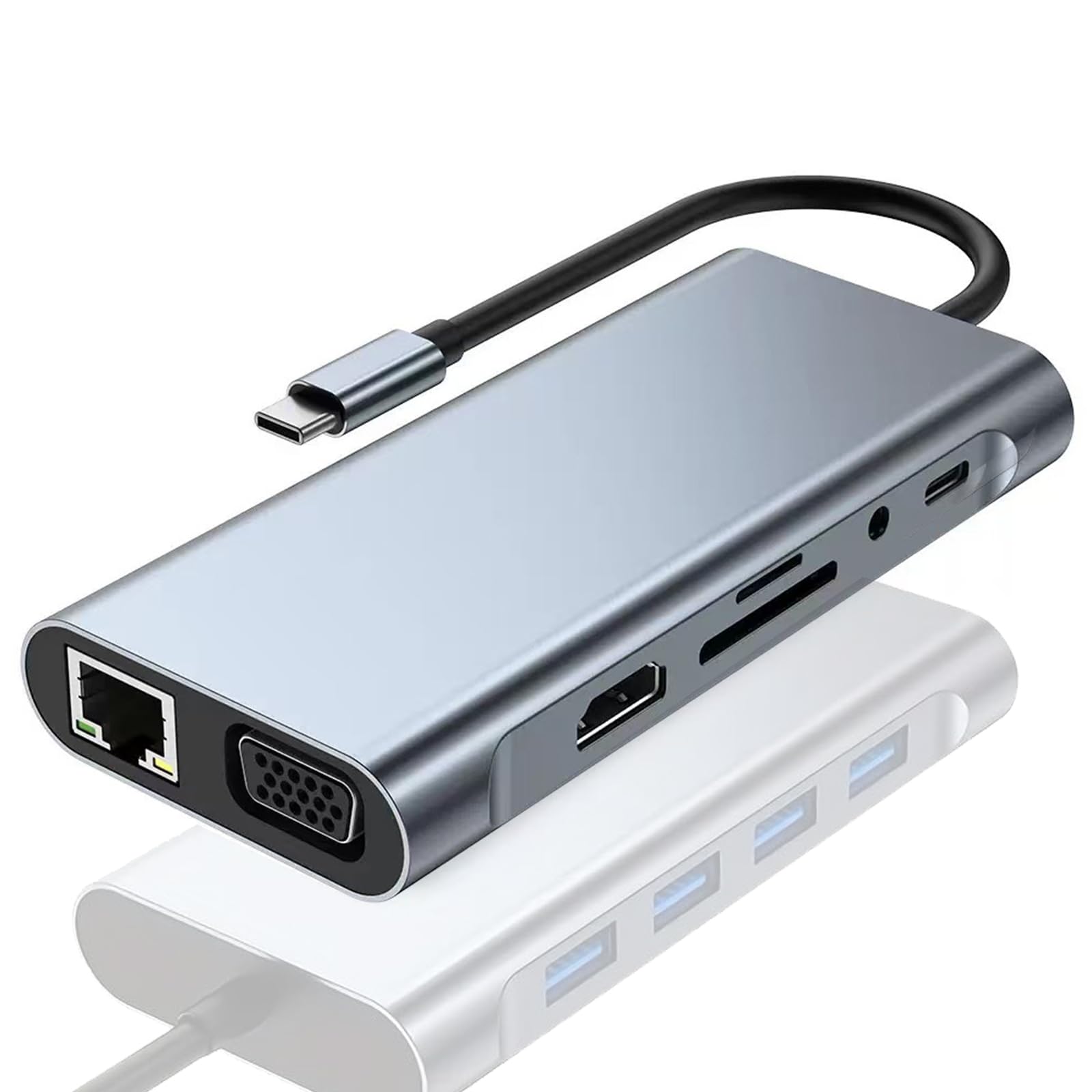 USBハブ 11-in-1 Type-C 拡張ドック 多機能 PC 拡張アダプタ USB-C SD/TFカードリーダー PD急速充電 HDMIポートで4K大画面を楽しむ 5Gbps 高速転送3.0 Type-C端子搭載のノートパソコンに対応 在宅勤務や外出