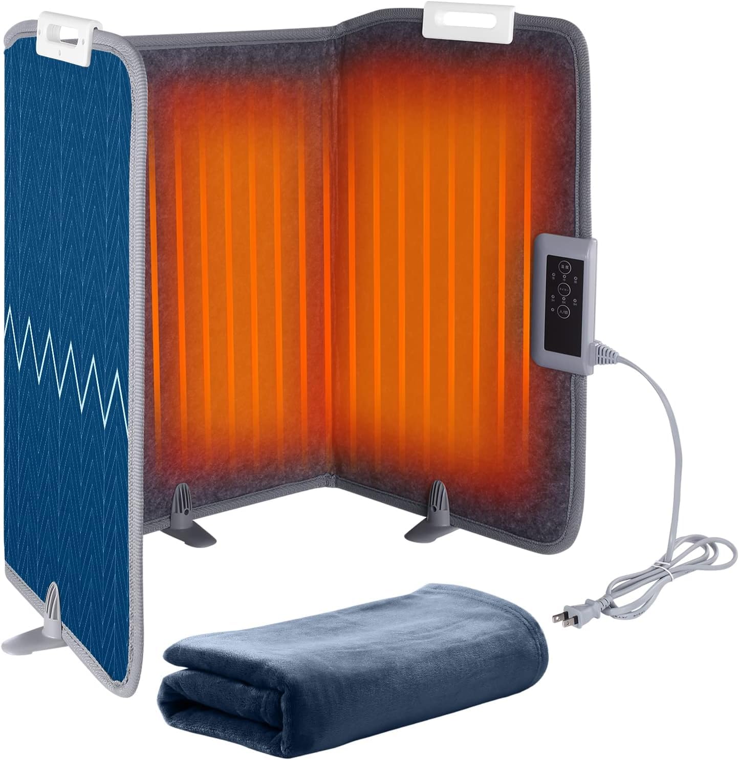 遠赤外線デスクヒーター パネルヒーター 折りたたみ 足元ヒーター 速暖 暖房器具 携帯便利 足元暖房 省..