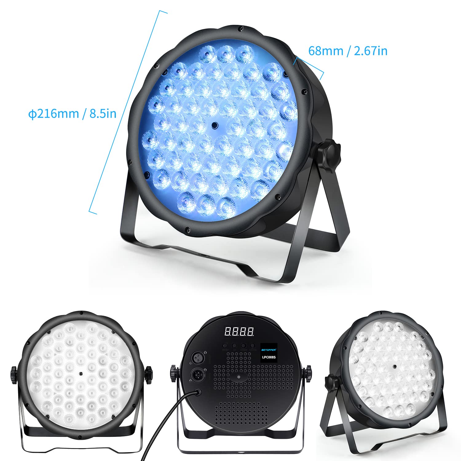 BETOPPER ステージライト 54x1.5W RGBW LED 舞台照明 多色変換 ステージ照明 DMX512 3/7CH パーティライト DJ disco light クラブライト 高輝度 音声連動 舞台/演出/結婚式/パーティー/カラオケ/バー用4