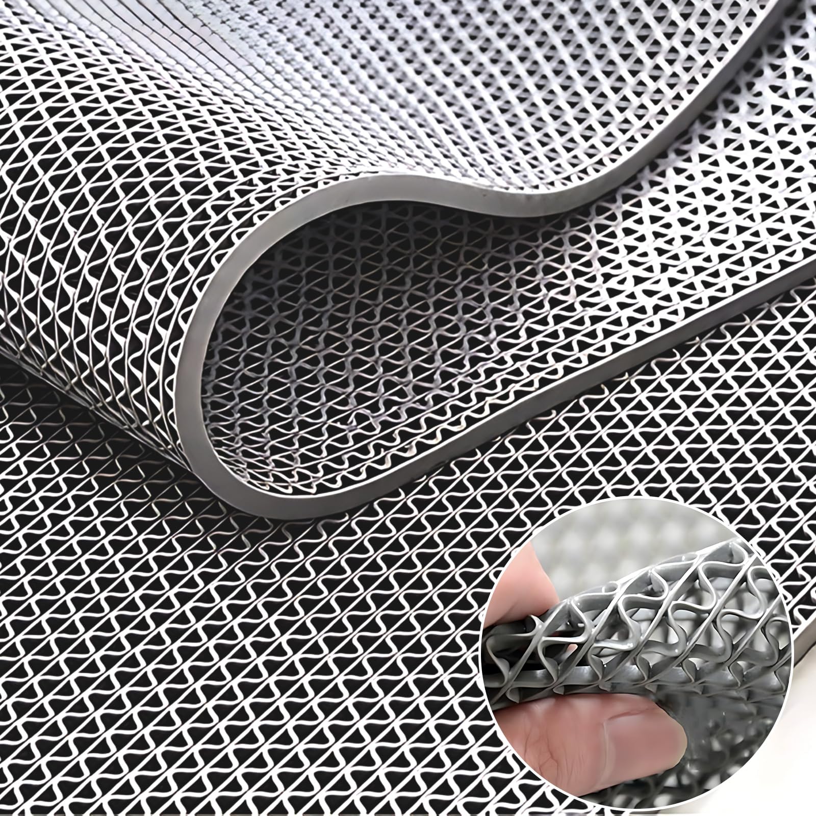 Tcatec 業務用滑り止めマット PVC 吸水 転倒防止 商業フロアマット 300x120 cm レストラン 通路 廊下 プール 浴室 ベランダ 病院 介護 施設 学校 店舗 マンション 駐車場 ドアマットロール 滑り止めマット バー テラス 屋外屋内カ