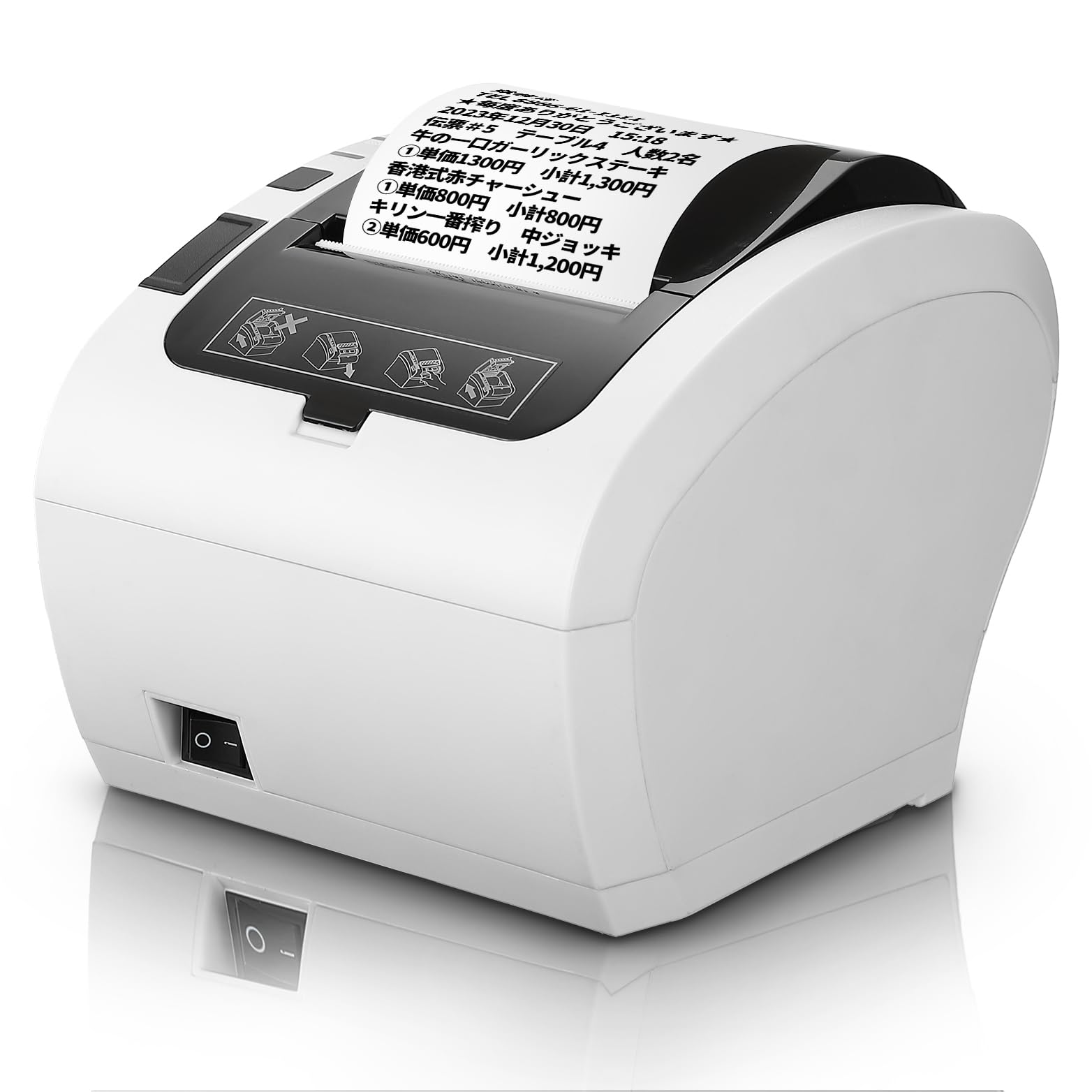 MUNBYN レシートプリンター 高速印刷 USB/Ethernet/WiFi対応 感熱式プリンター Bluetoothなし ESC/POS..