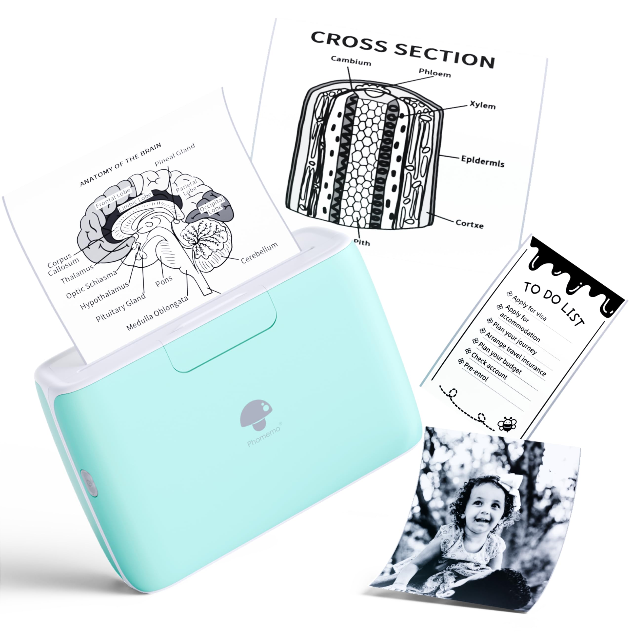 Phomemo M04S ミニプリンター スマホ対応 300dpi サーマルプリンター ベビープリンター 53/80/110mm感..