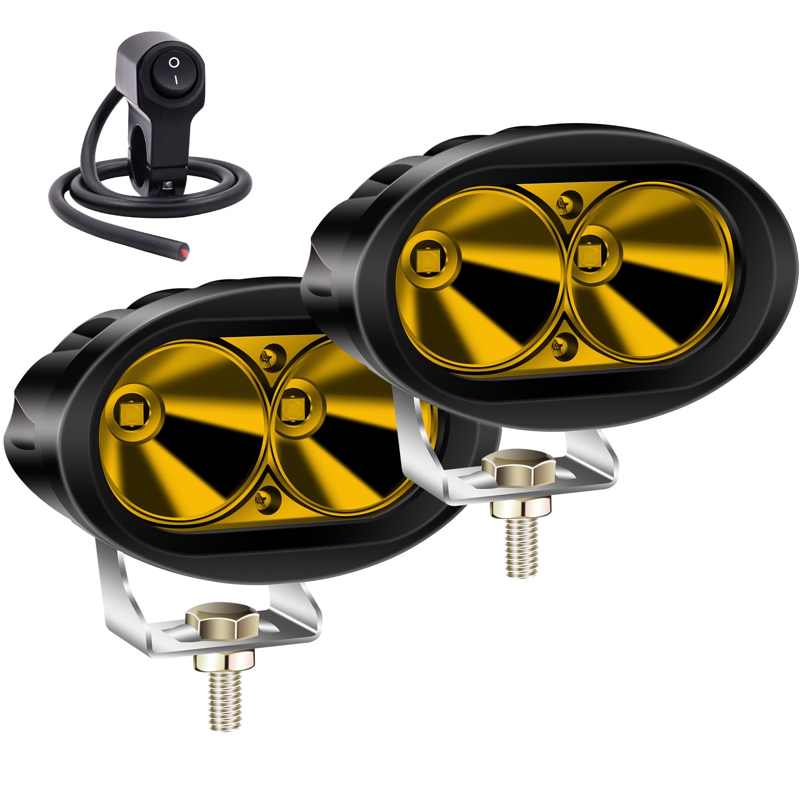 フォグランプ ハロゲン led 摩托?射灯 フォグランプ 黄色 スポッ...(3.0)