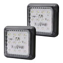 Biqing LEDトレーラーテールライトリアストップライト、16 LEDスクエアブレーキライトターンシグナルインジケータートラックトレーラー用トラックキャラバンバントラクター用24V(白, 2個)