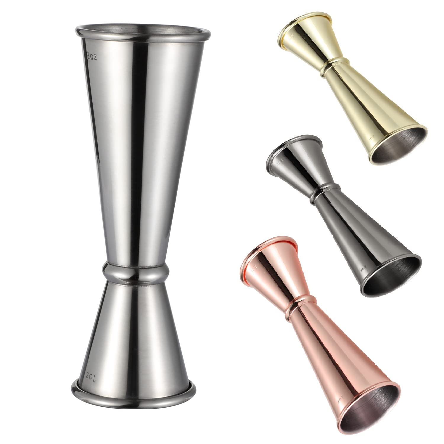ジガーカップ 30ml/60ml(1oz/2oz) カクテル メジャーカップ 目盛り付き ハイボール メジャー ステンレ..