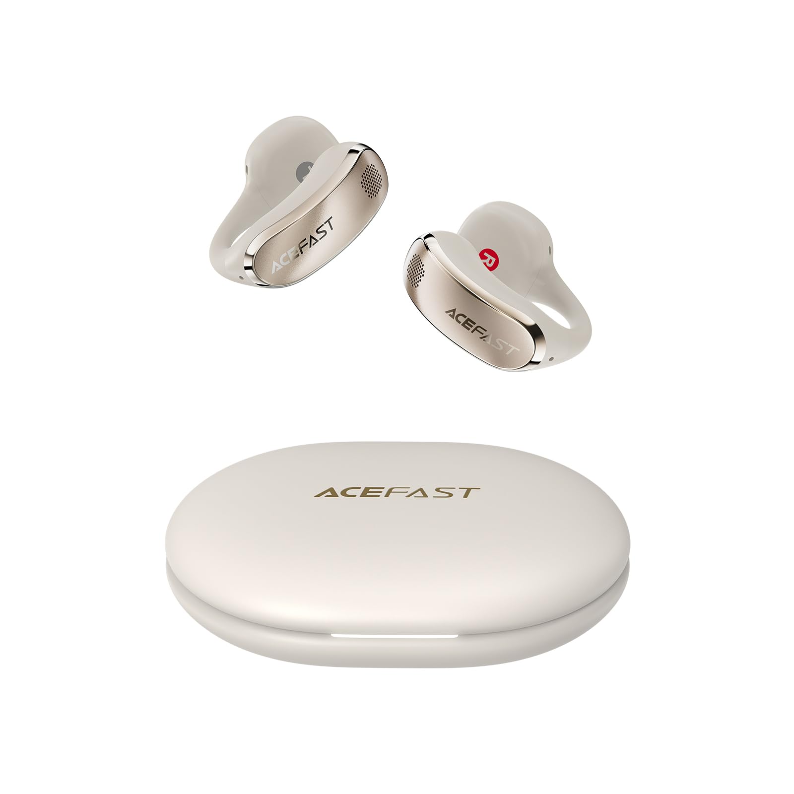 ACEFASTワイヤレスイヤホンイヤーカフBluetooth5.4マイク付きイヤホンAI通話ノイズキャンセリング軽量耳を塞がないタイプC急速充電専用アプリ操作簡単左右分離型骨伝導より快適開放型イヤ…