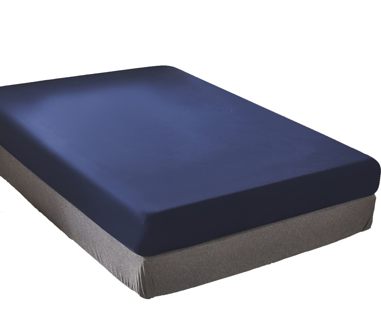Box Type - ボックスシーツ キング 180x200x30cm マットレスカバー ネイビー 無地 マチ部分約30cm 全周ゴム付き ベッドシーツ ベットカバー 柔らかい 洋式・和式兼用 毛玉なし 着脱簡単 抗菌防臭 防ダニ