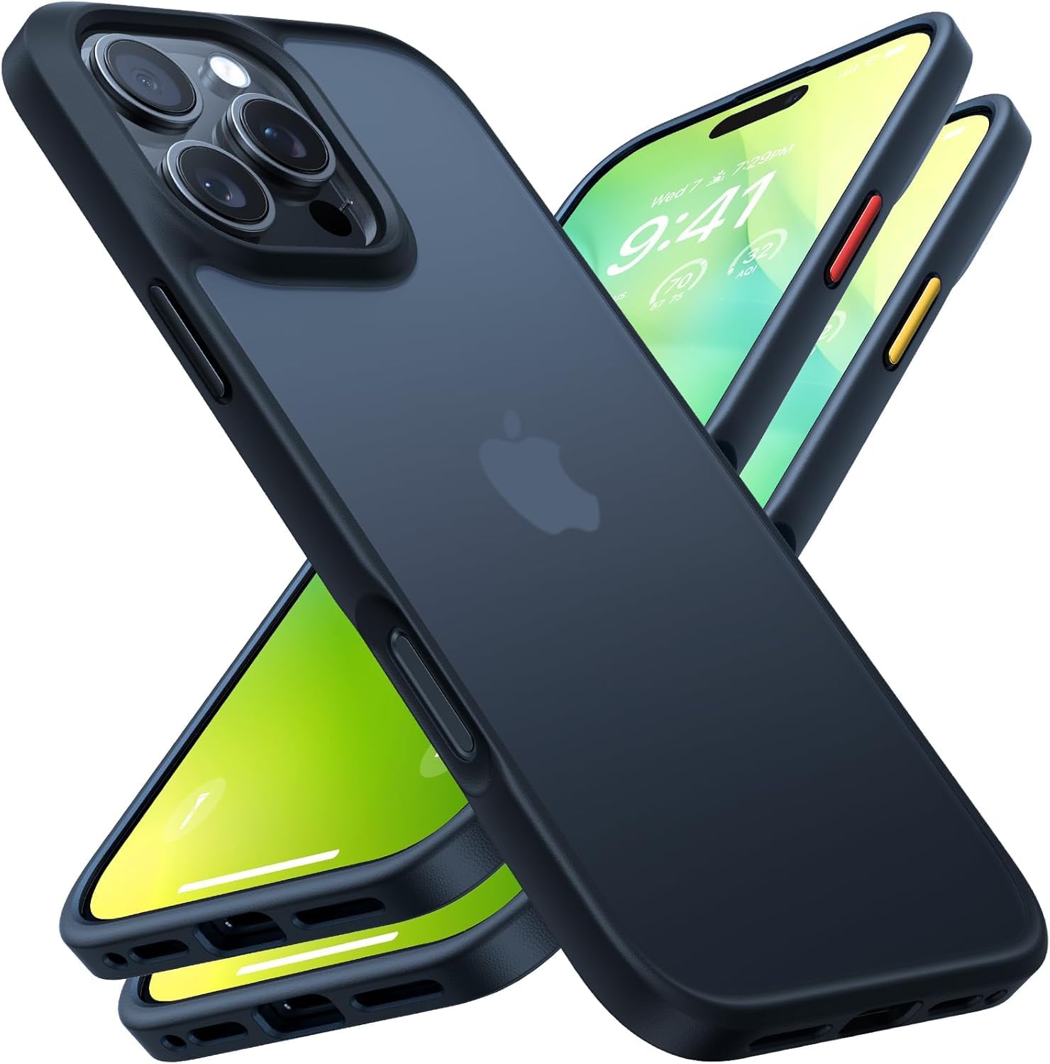 【米軍耐衝撃・2025新企画】 TORRAS iPhone 16 Pro 用 ケース 耐衝撃 半透明 黄変防止 衝撃吸収 指紋防止 ストラップホール付き レンズ保護 ボタン付属 6.3 インチ アイフォン 16 Pro 向け 「Guardian Serie