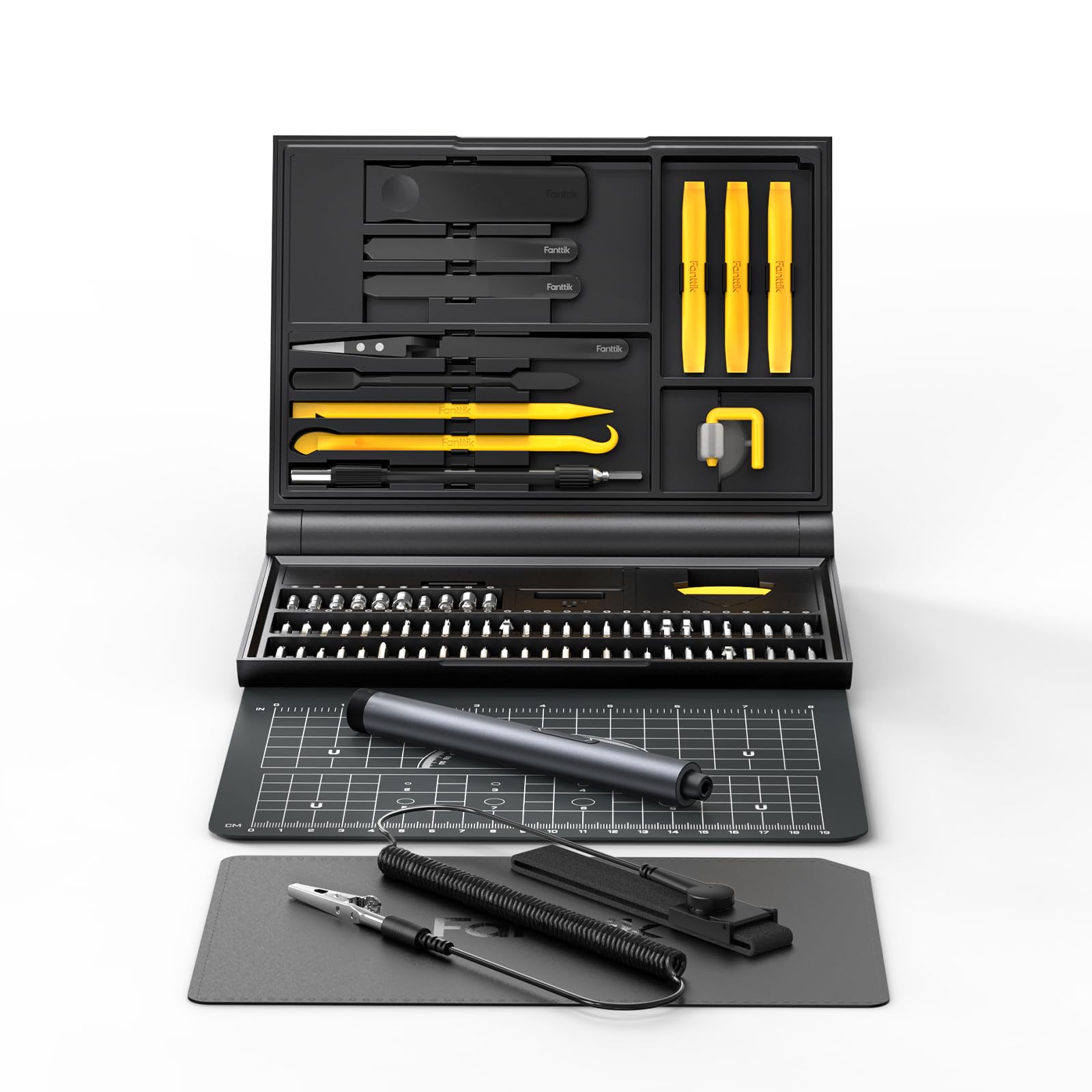 Fanttik E1 NEX Workstation 電動精密ドライバーセット 精密機器修理作業台 12種類 64本磁気ビット 工具セット 3段トルク 3N.m スマホ メガネ ゲーム機 ガジェット オールインワン メンテナンス 整備工具セット renew06-10020781 RENEW パッケージ画像