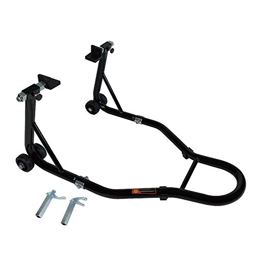Donext バイクスタンド リア メンテナンススタンド 後輪用 整備用 耐荷重340kg 750LBS キャスター付き L型＆U型2種類付き ブラック