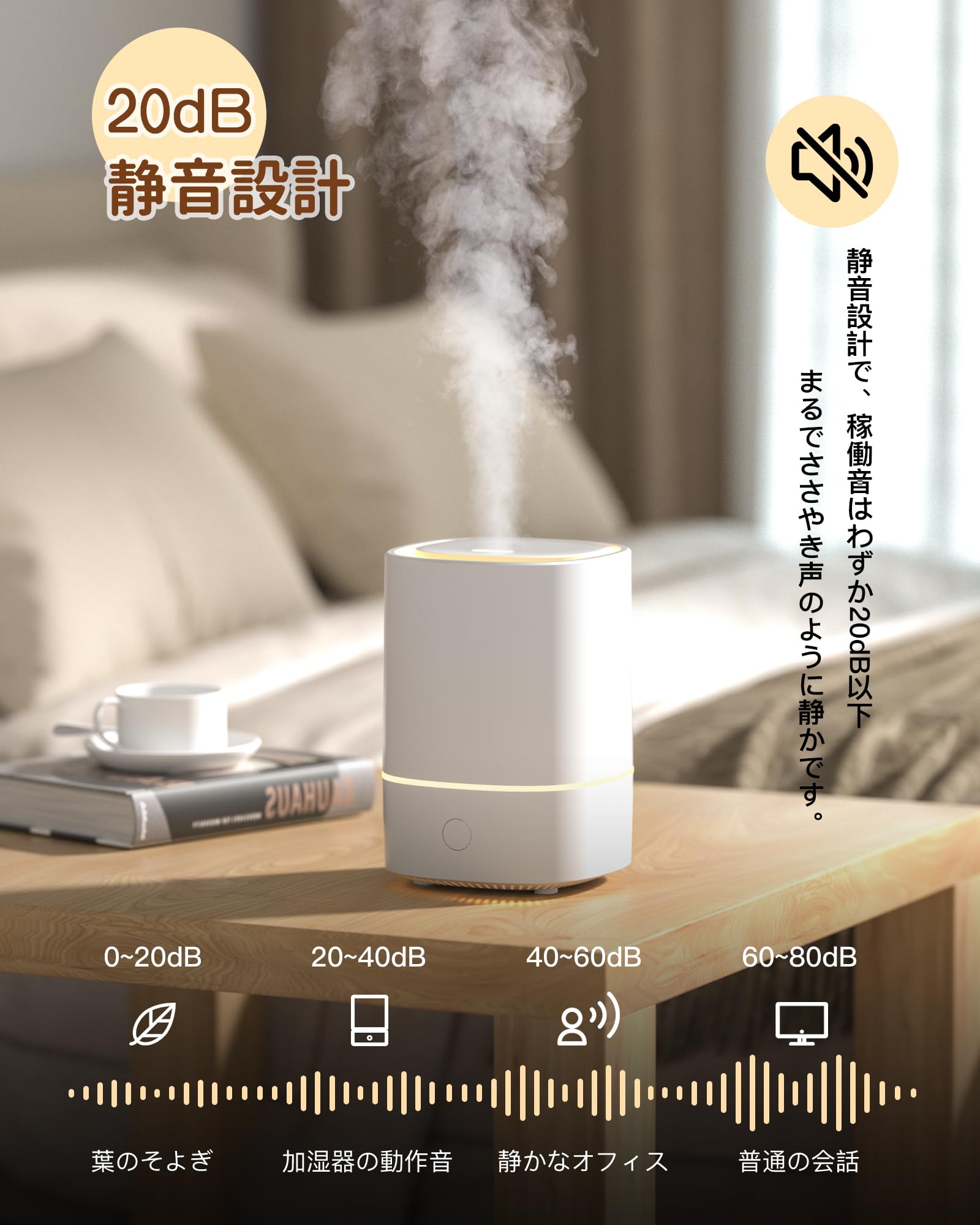 【2024発売新モデル・一台多役】加湿器 アロマディフューザー 小型 次亜塩素酸水対応 除菌 超音波式 加湿器 卓上 アロマ対応 LEDライト7色 お手入れ簡単 静音 省エネ 空焚き防止 加湿器 小型 卓上加湿器 コンパクト お手入れ簡単 6-9畳対応 乾