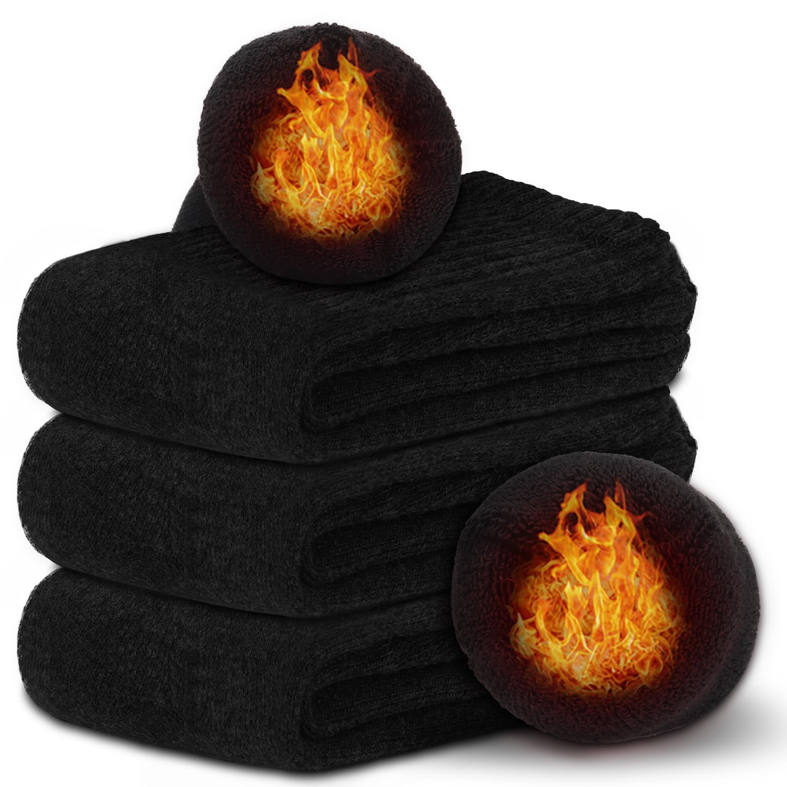 [PALAME] 靴下 メンズ 冬 防寒 厚手【38℃極めた暖かさ・極厚雲感裏パイル・ウール素材】 3足/5足セット ウールソックス 保温 暖かい 柔らかい 吸汗 抗菌 防臭 伸縮性 耐久性 室内 アウトドア スポーツソックス 男性 25-29cm (3足