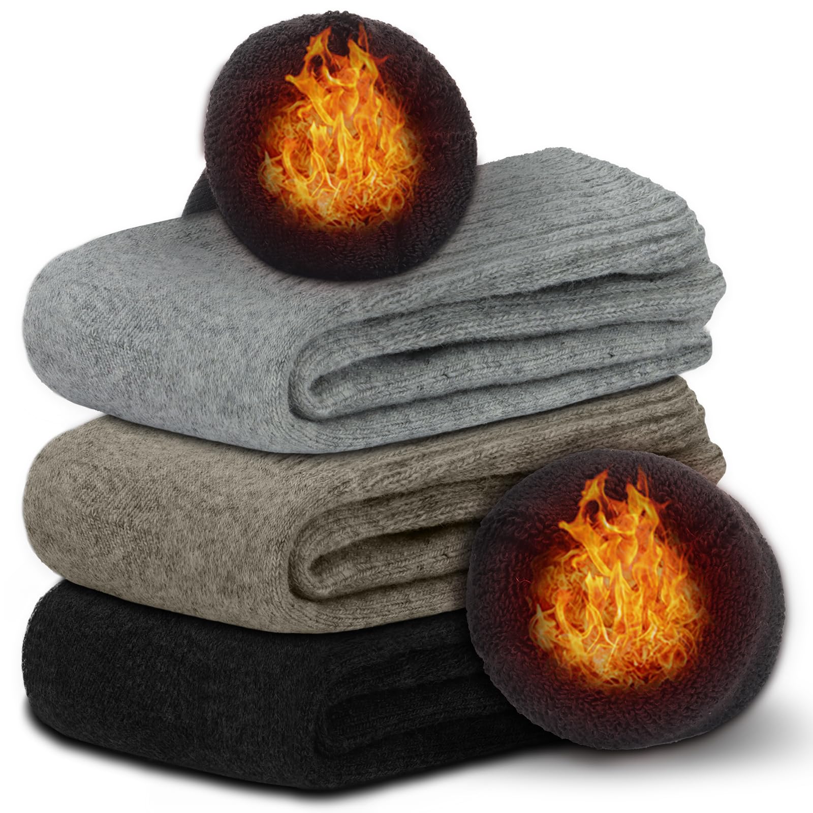 楽天RENEW[PALAME] 靴下 メンズ 冬 防寒 厚手【38℃極めた暖かさ・極厚雲感裏パイル・ウール素材】 3足/5足セット ウールソックス 保温 暖かい 柔らかい 吸汗 抗菌 防臭 伸縮性 耐久性 室内 アウトドア スポーツソックス 男性 25-29cm （3足