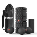 PROIRON フォームローラー きんまくローラー ストレッチローラー グリッド foam roller マッサージローラー 筋膜ローラー セット 説明書 収納袋付き 5点セット