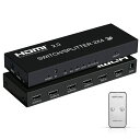 avedio links HDMI 分配器 4K@60Hz 2入力4出力 HDMI切替器 リモコン付き HDMI音声分離器 SPDIF光デジタル 3.5mmオーディオ付き 4K 3D 1080p HDCP2.2 HDR 10 PS4、Xbox、Fire S