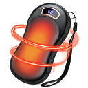 SAMONIC 充電式カイロ 電気カイロ 12000mAh大容量 21階段温度調節 最大18時間連続使用 1秒2面急速発熱 エコカイロ 小型軽量 LEDデジタル表示 USB充電式 携帯カイロ 防寒?策 アウトドア 通勤 通学 旅行 (黒)