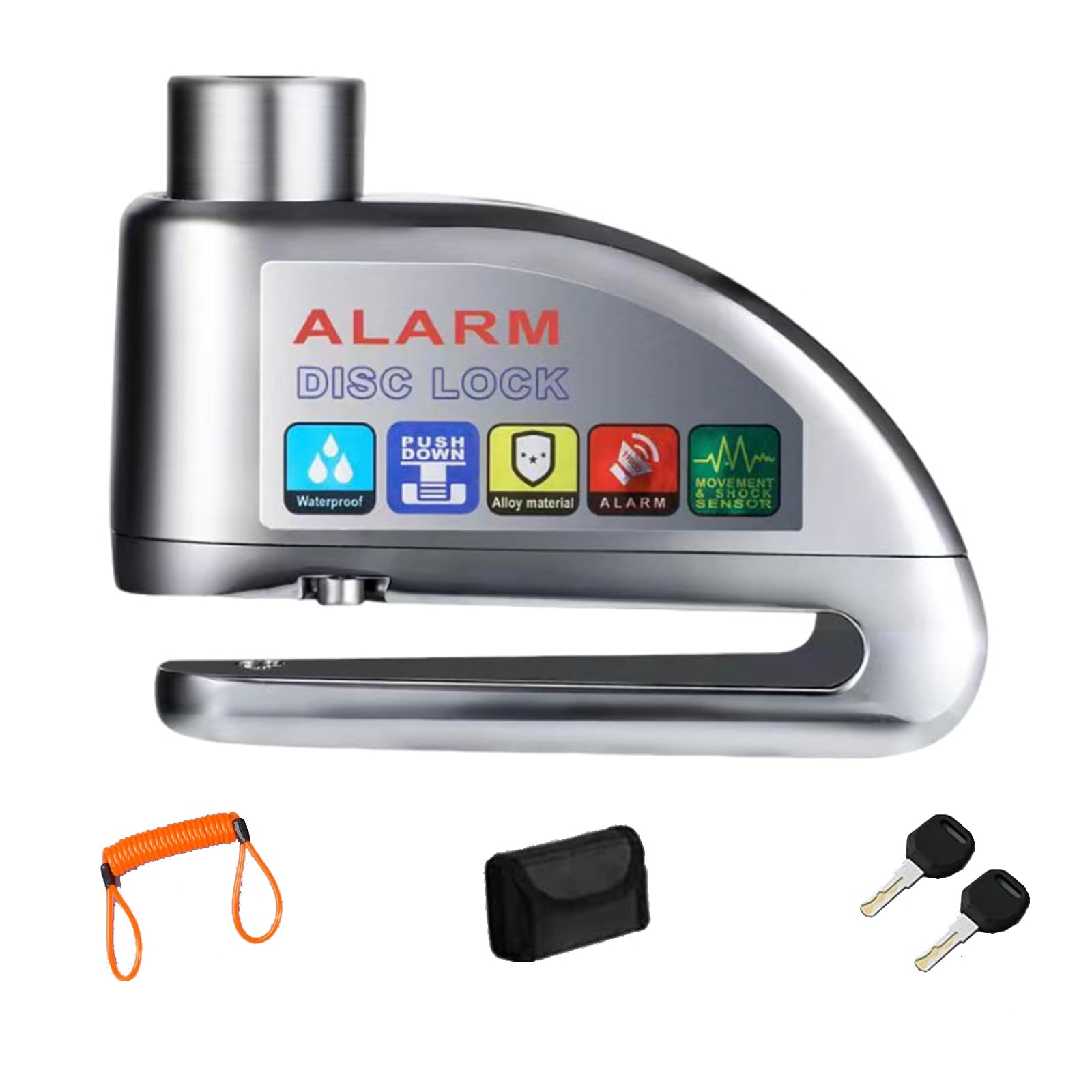 Gevvnss バイクロック ディスクロック バイク用 ディスクブレーキ セキュリティロック アラームディス..