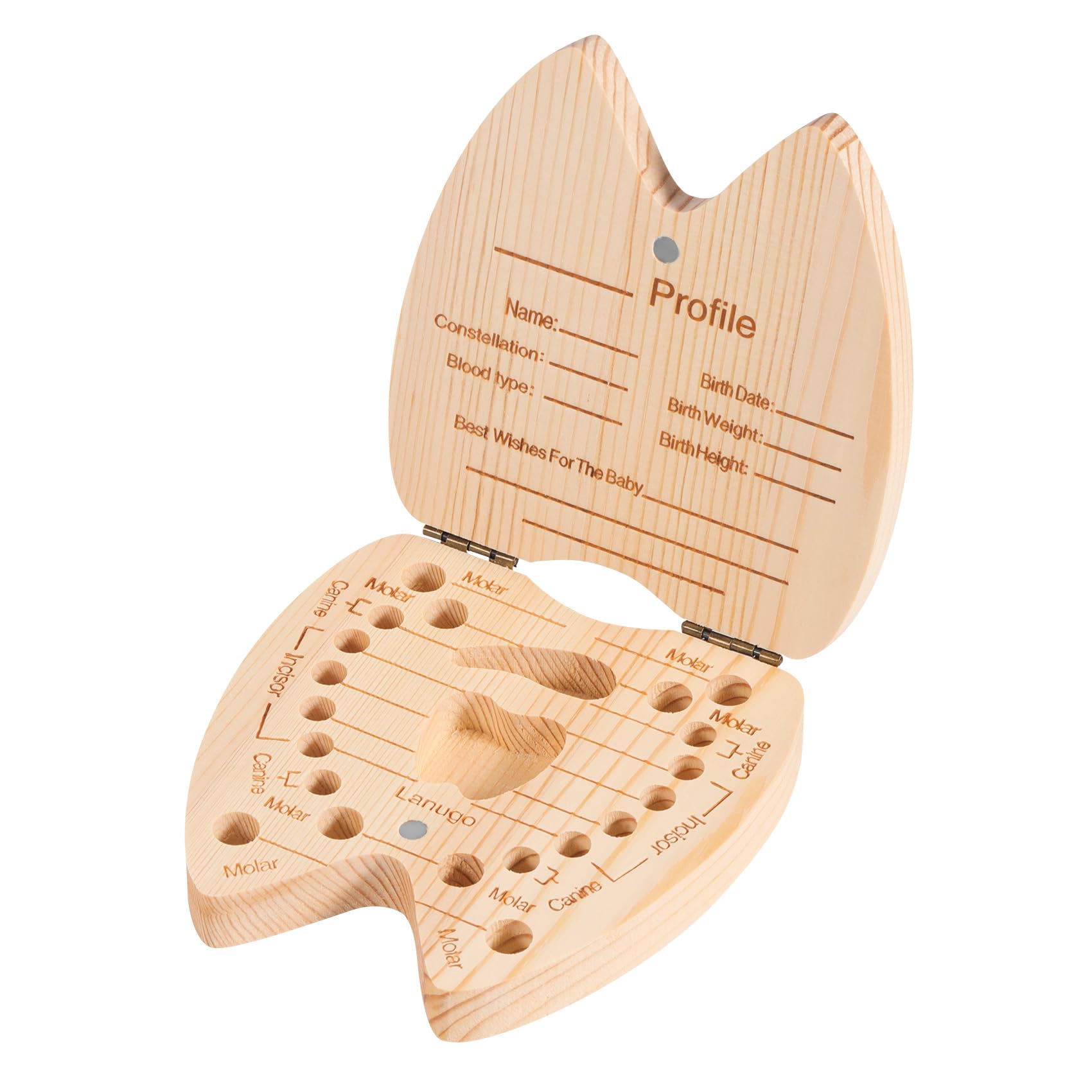 Annhua 乳歯ケース 乳歯入れ マグネット開閉 木製 20個穴 乳歯収納ケース 乳歯ボックス 乳歯保管ケース..