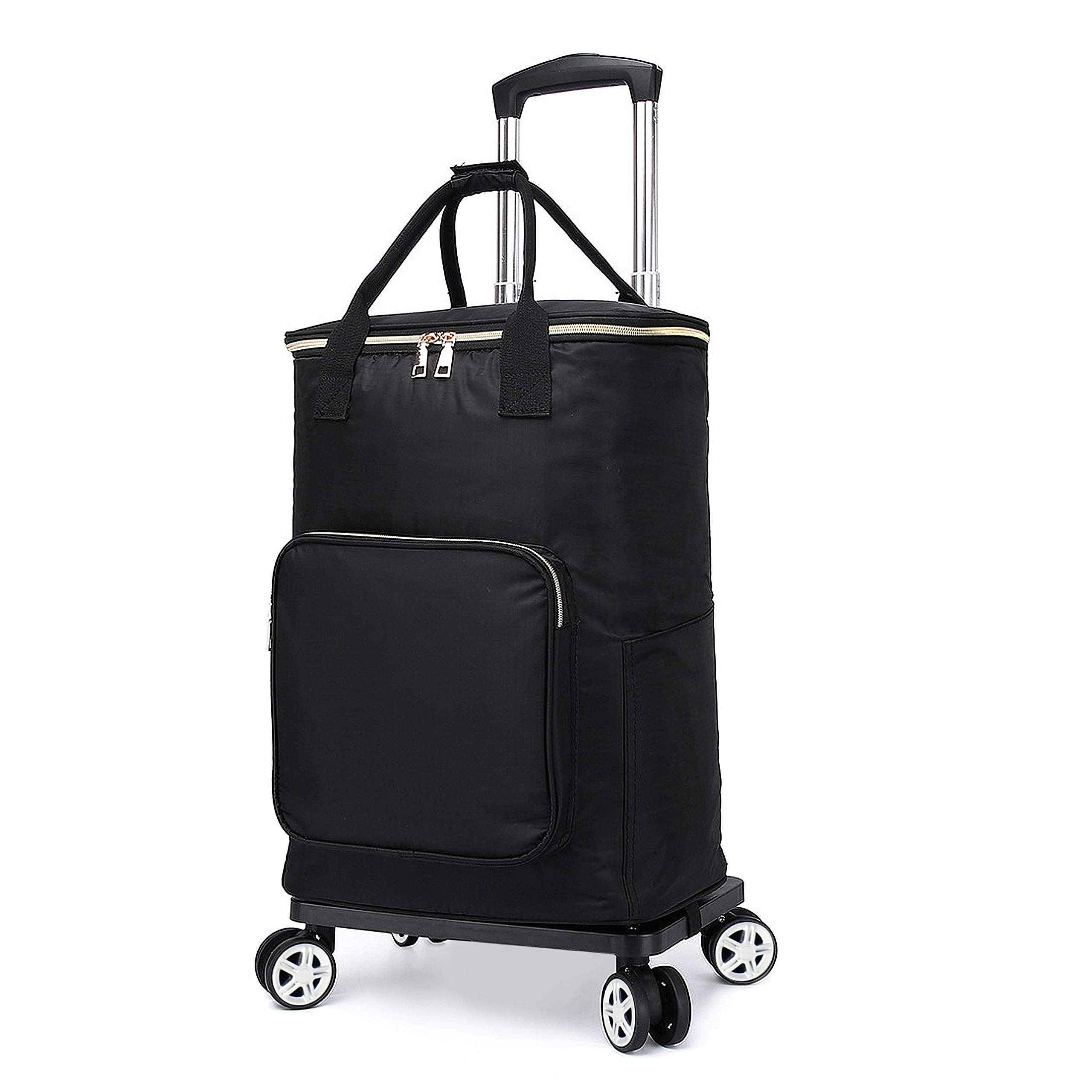 BQKOZFIN 4輪 ショッピングカート ショッピングキャリー 買い物カート 横押し可能 機内持ち込み 軽量 ..