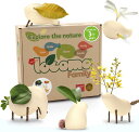 Taksa Toys ロコモファミリー 木製動物フィギュア 5体セット - モンテッソーリ・ウォルドルフ教材 3?7歳以上対象