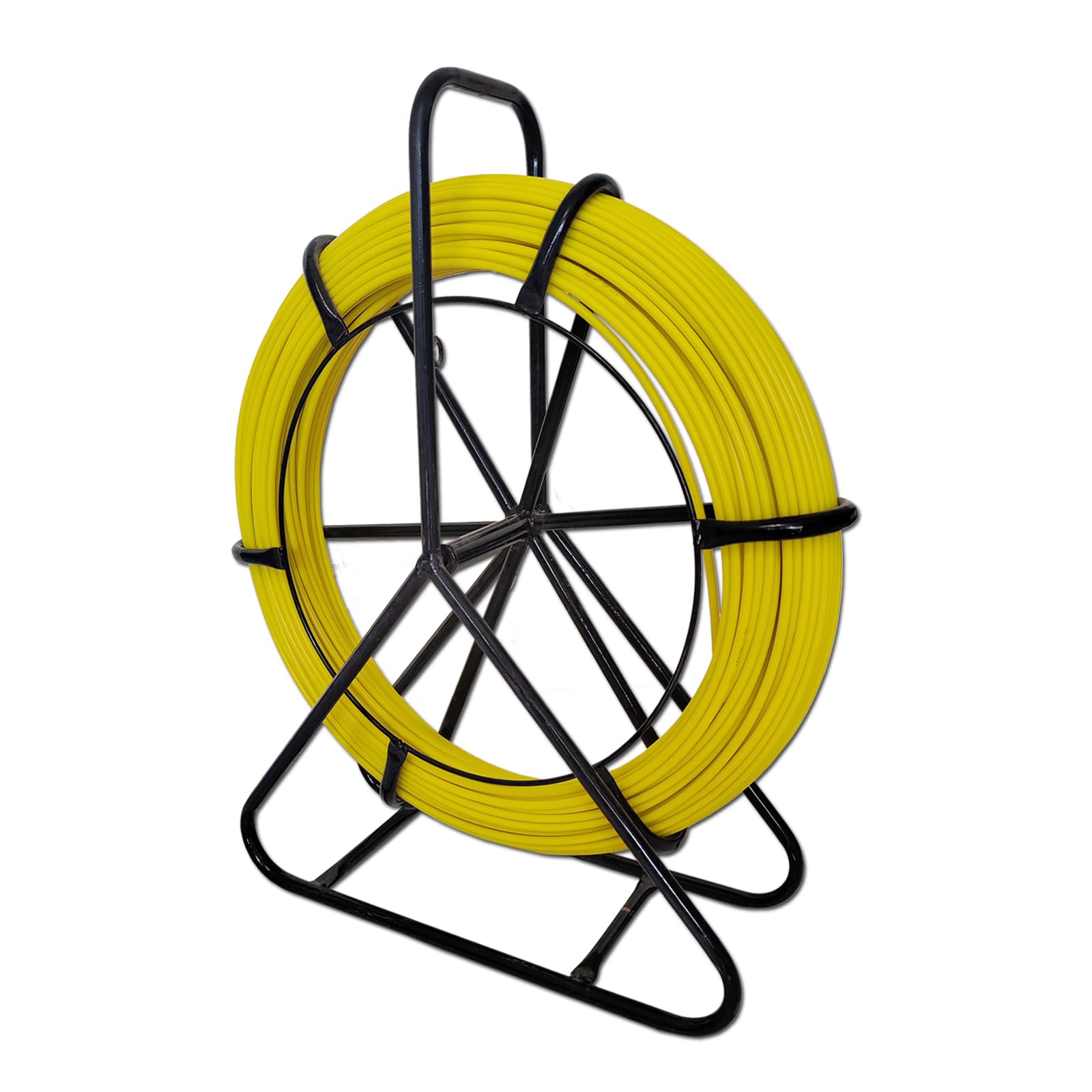 通線ロッド 150m通線ワイヤー 線径Φ6mm スチールワイヤー 通線工具 地中化工事の頼れる相棒 パワフルな地中通線ツール 屋太物入線・地中線入線・通信線路の入線に最適 リール付き 通線ワイヤー【6mm*150m】 [並行輸入品]