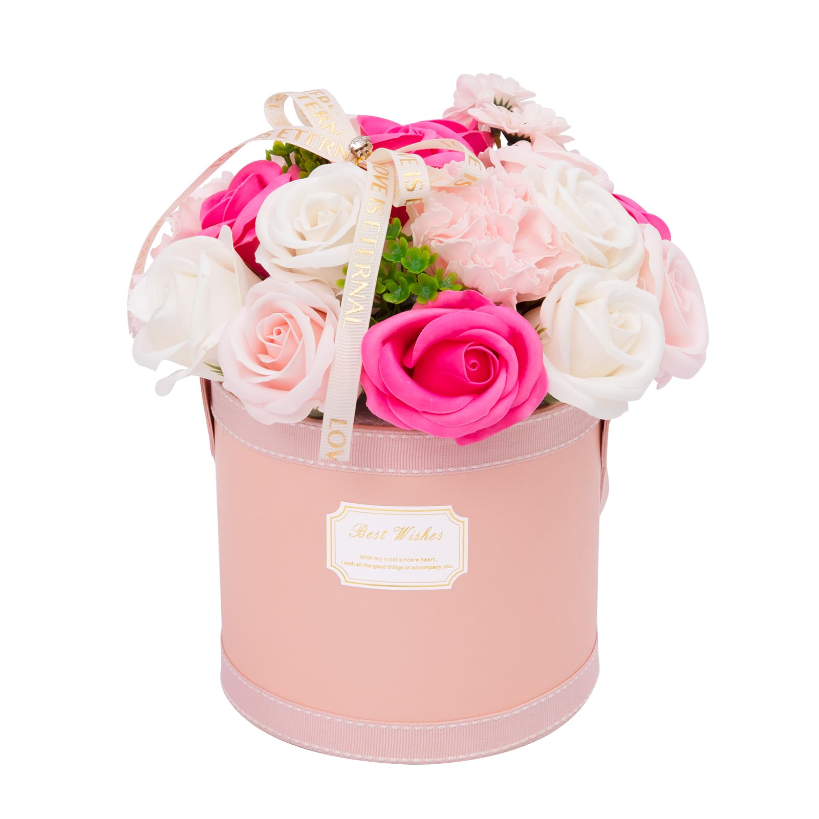 Akiraki ソープフラワー 花束 バラ 造花 枯れない花 そのまま飾れるブーケ ブーケ インテリア ギフト 誕生日プレゼント女性 母の日 お祝い 退職 卒業...