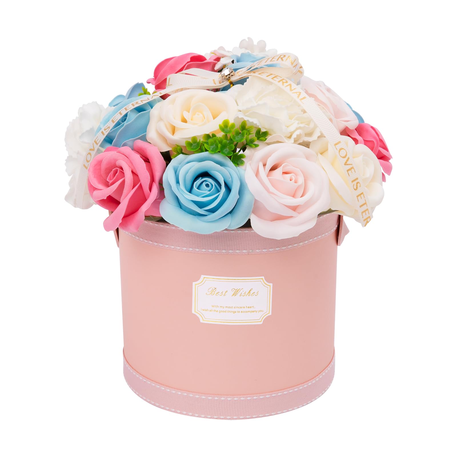 Akiraki ソープフラワー 花束 バラ 造花 枯れない花 そのまま飾れるブーケ ブーケ インテリア ギフト 誕生日プレゼント女性 母の日 お祝い 退職 卒業...