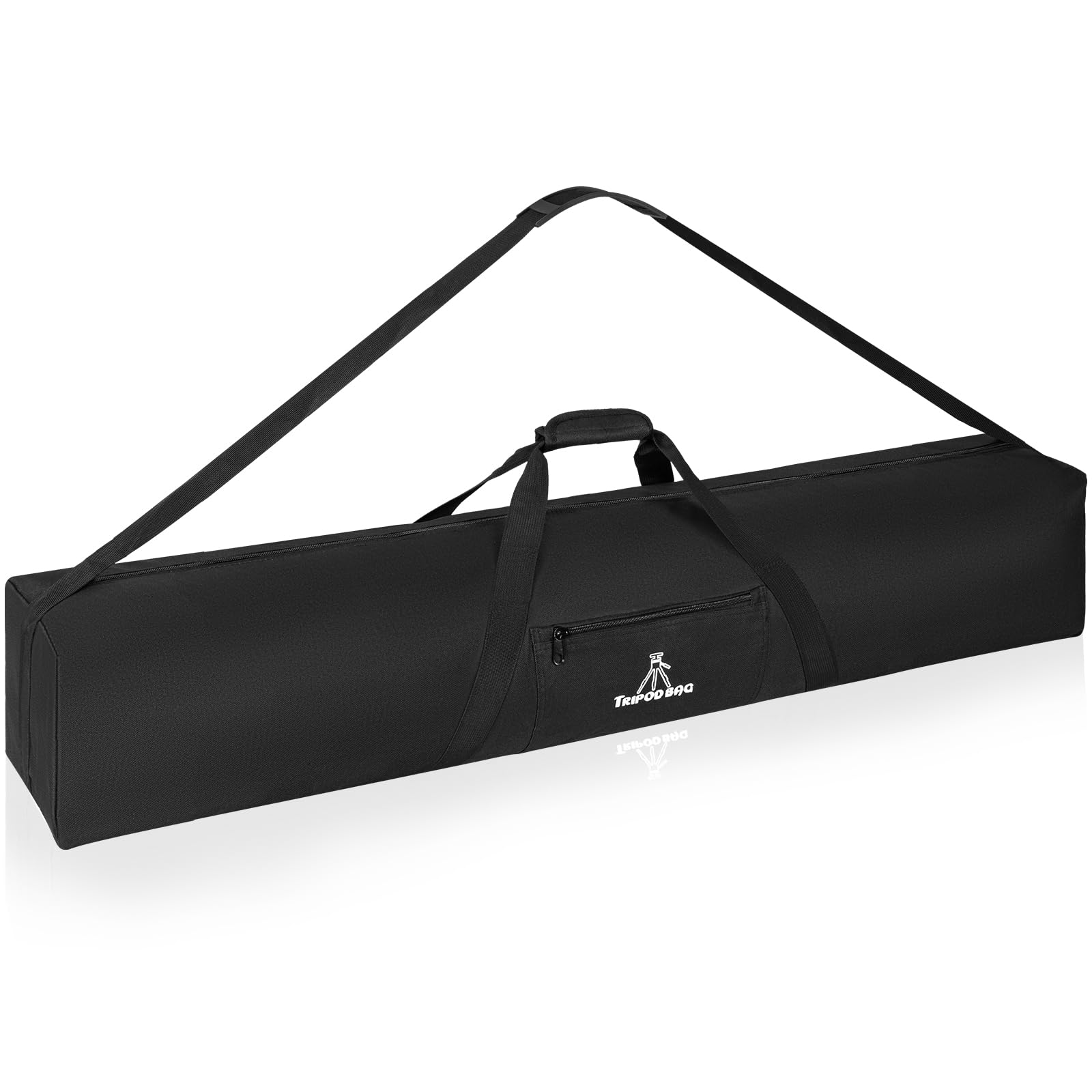 BQKOZFIN 三脚ケース 107x20x20cm 三脚バッグ ライトスタンドケース 望遠鏡ケース 大容量 クッション性良い 撮影機材/三脚/一脚収納 外側にポケットあり (ブラック)