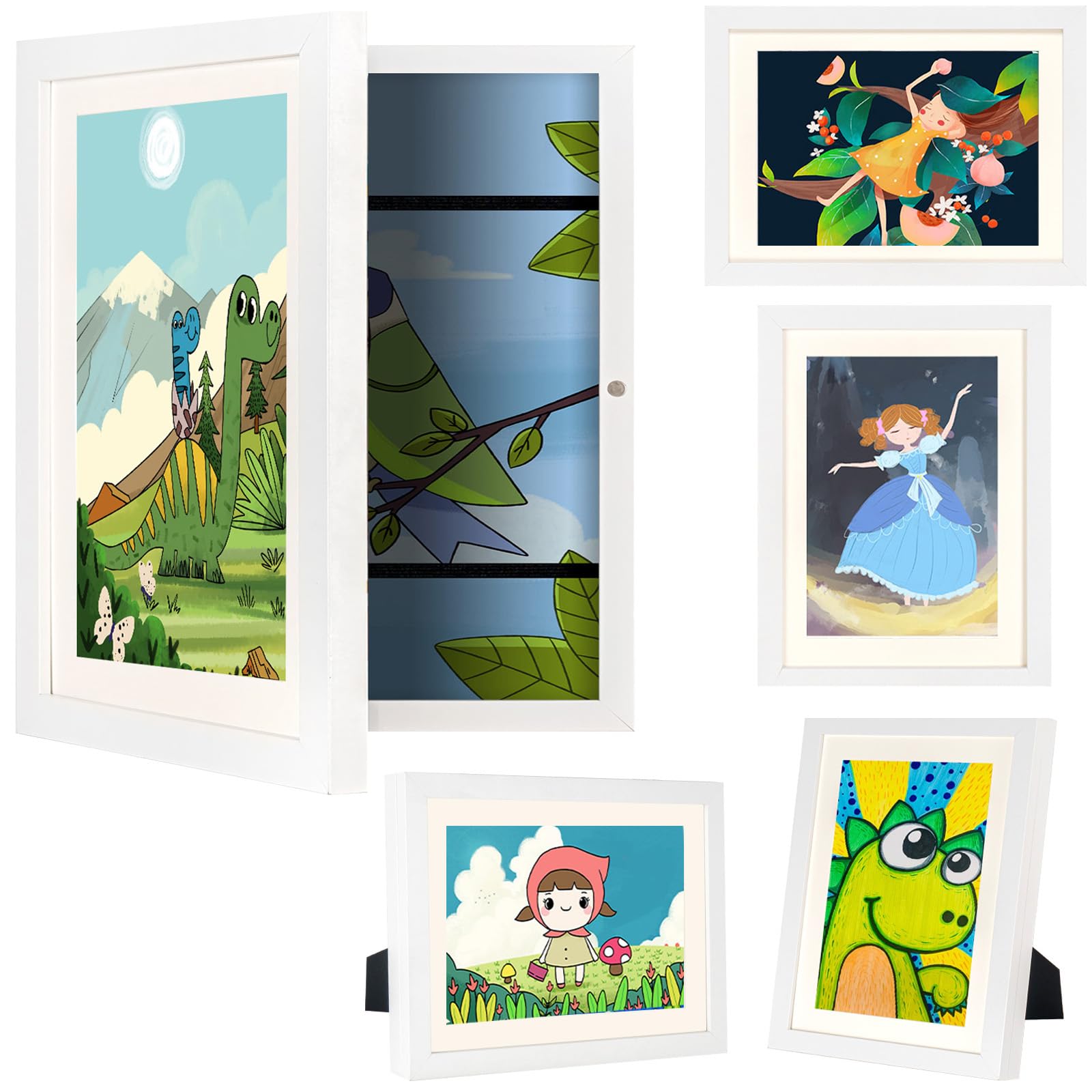 AIOR フォトフレーム 木製 額縁 a4 画用紙額 キッズアートフレーム 子供の絵を飾る 保管【A4まで対応 50-150枚保存可能】おしゃれ 装飾 写真立て...