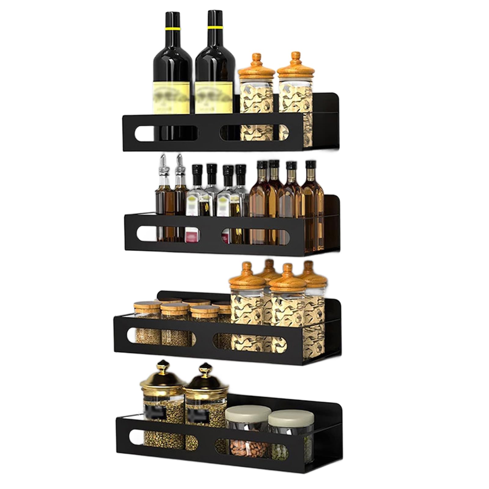 マグネット スパイスラック 調味料ラック 収納 フォーピースマグネットラック 冷蔵庫 穴を開ける必要は..