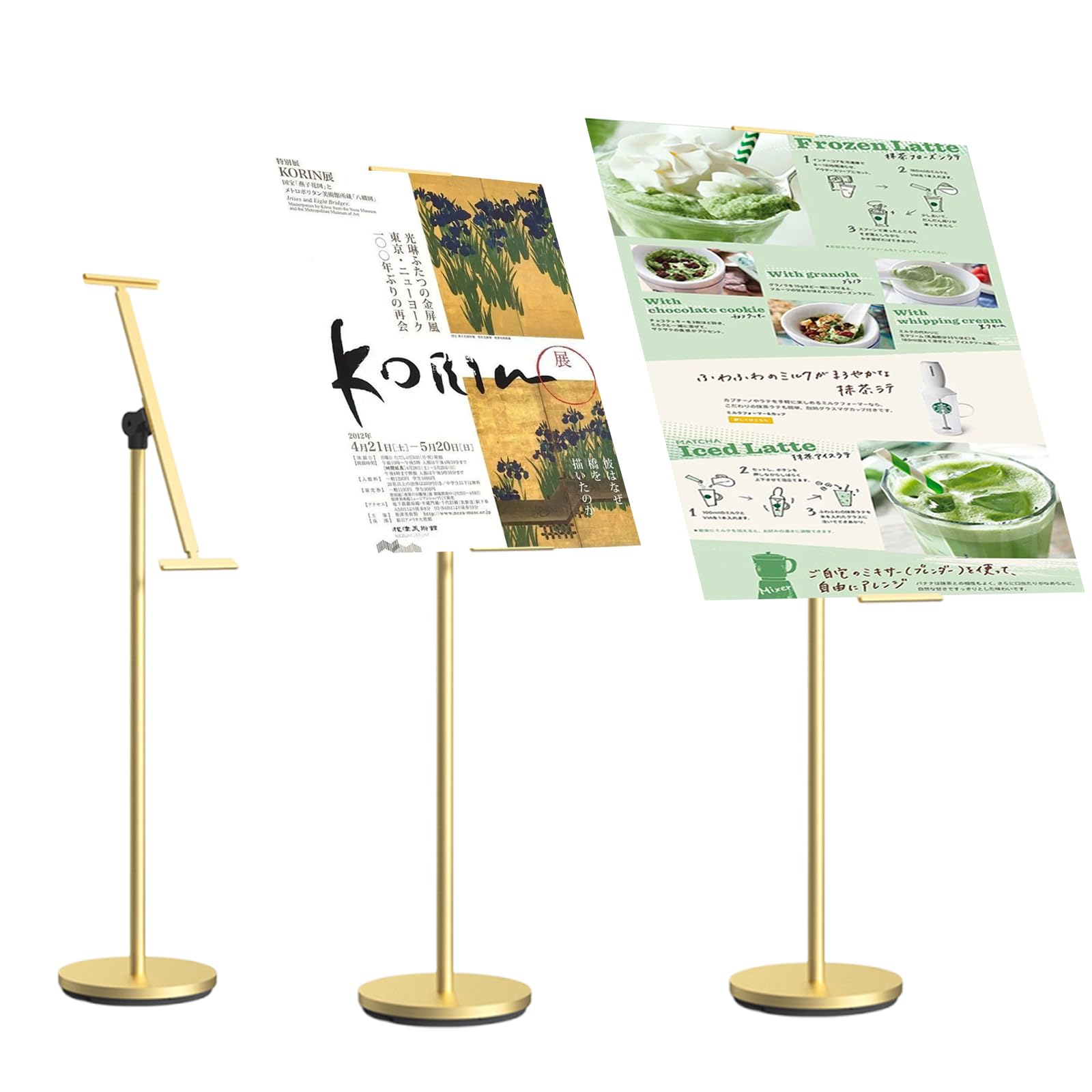 ・【安定したベース】：縦型看板は直径28cm、ベース高さ3.5cmの大型ベースを採用。ベースは高密度で十分な重量を備えた特殊な素材で作られており、サインが十分な風力に耐えることができます。底面にはEVAパッドを使用し、安定性と滑り止め効果を高めています。取り付け方法は簡単で、部品をナットで組み立てるだけです。・【パネル高さ調節可能】：ディスプレイスタンドのパネルは高さ調整が可能です。パネルブラケットは、一対のT字ロッド、中間ロッド、ブラケットを接続する「ギア接続ノブ」の3つの部品で構成されています。 T型ロッドの切り欠き側を中棒に差し込み、高さを調整したらネジで固定します。販促ポスターの段ボールのサイズに合わせてパネルの高さを調整できます。パネルの高さの調整範囲は60〜100CM、ブラケットの幅は24.5CMです。ご購入前にポスターのサイズを測ってください。この製品を使用するには、ポスターは硬いボール紙でなければならないことに注意してください。・【パネル傾斜角度調整可能】パネルブラケットを組み立てた後、[ギア接続ノブ]を使用してディスプレイブラケットロッドに固定します。締め付けネジを緩めることで、ギア接続ノブを調整して、適切な視聴体験を実現するためにパネルの傾斜角度を調整できます。パネルフレームは縦向きでも横向きでも 360 度位置を調整できるため、プレゼンテーションに必要な柔軟性が得られます。・【取り付け簡単】：当社の縦型掲示板ラックは取り付けが簡単で、専門家が必要ありません。 屋外用看板には説明書と取り付け工具が付属しています。 男性でも女性でも、説明書に従って簡単にサインホルダーを取り付けることができます。 パーツの組み立ては、ほんの数ステップで完了します。 取り付け方法はとても簡単で、説明書に従うだけです。 まず、製品を開梱し、製品とネジを外して整理します。 次に、製品ベースを固定します。 ベースの2つの穴をブラケットロッドのナット穴に合わせ、ベースプレートのネジを締めます。 最後に、パネルブラケット全体を取り付け、適切な高さに調整すれば、ディスプレイラックの設置は完了です。・【実用的で美しい】ポスタースタンドは増粘した自動車用塗料でコーティングされており、滑らかで美しい外観です。プロモーションポスターをパネルに設置すると、ハイエンドのポスターラックが豪華で贅沢な装飾効果を生み出すのに役立ちます。お店の前に置くとより多くの人に見てもらえるでしょう。当社のブラケットは、市場のほとんどのサイズ要件に対応し、高周波で実用的です。・【高さ調節可能】：スタンド看板の高さは136cm-160cmまで調節可能です。 様々なポスターサイズに対応（推奨バナー：H90cm×W60cm）。 見やすいように、横向きのパネルと縦向きのパネルが選べます。 搬入しやすいように、ディスプレイサインスタンドポールは2分割スプライス仕様です。 操作が簡単で、設置面積が小さく、移動が容易です。素早く組立・分解ができ、保管や持ち運びが簡単です。・【広く使用されている】：立て看板に説明書が付属し、取り付けが迅速で使いやすい。簡単に移動できて、さまざまな場所で展示することができます。スタンドの高さは手ネジで調整でき、サイズの要件に応じて上下に移動できるため、便利で迅速です。店舗看板、レストラン、コンビニ、デパート、オフィス、展覧会、ホテル、コンサート、映画展、病院、学校などの公共活動の場に広く使われている。お店の看板、両面看板、メニュースタンド、立て看板、会社の情報板、掲示板、受付イベントの案内板などとして使用されています。・【100％満足保証】：当社はお客様に革新的な製品と高品質のショッピング体験を提供することに尽力しています。 商品に関してご不明な点がございましたら、お気軽にお問い合わせください。 すべてのご質問に 24 時間以内に積極的に回答いたします。