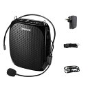 ZOWEETEK 拡声器 ハンズフリー ポータブル拡声器 小型 ミニ 大音量 メガホン 有線マイク型付き 音楽再生可能 ACアダプタ付属 USBメモリー・microSDカード対応 ヘットマイク拡声器 イベント、講演、運動会、店頭販売、街頭演説、観光ガイドな