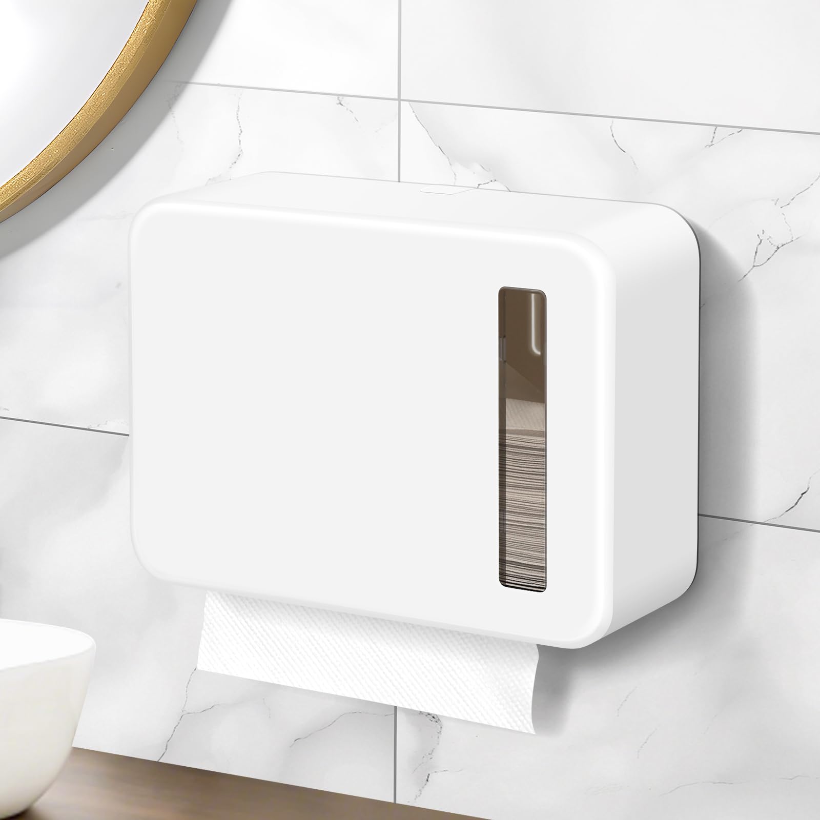 Vevesoasペーパータオルホルダー 壁掛け (27cm*19.5cm*9cm ）ペーパータオル ホルダー 小判用 中判用 ..