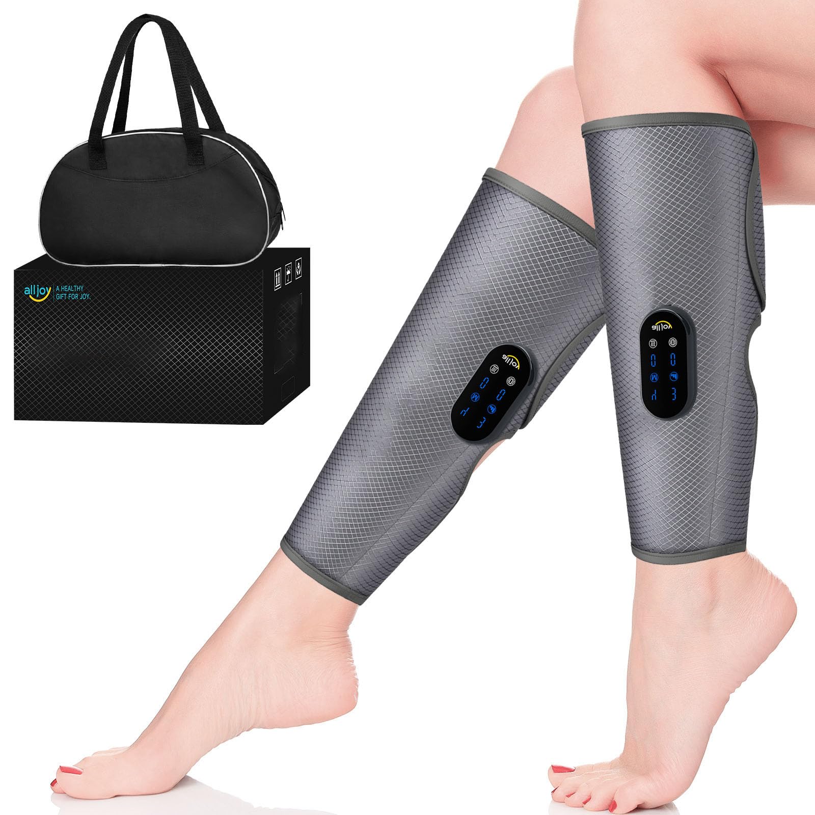 ALLJOY ふくらはぎ 足 太もも 2足セット リラックス 振動 温度調節 120分連続稼働 コードレス 30分自動OFF 持ち運び便利 省スペース収納 男女...