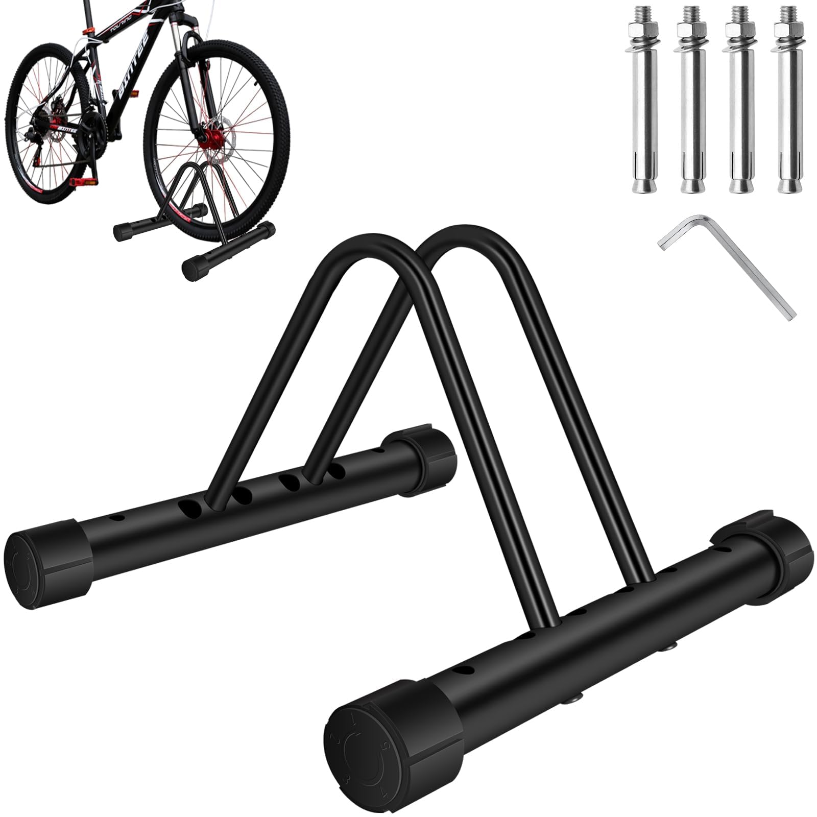 KEEVEEK 自転車 スタンド 転倒防止 屋外 台風対策 錆ない ロードバイク スタンド 自転車スタンド 倒れ..