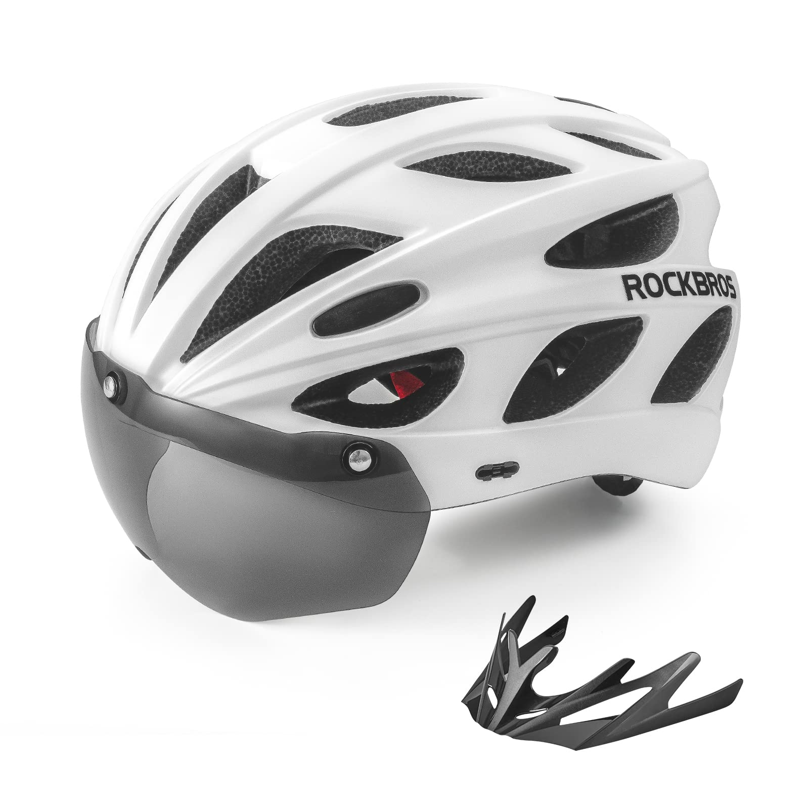 ROCKBROS(ロックブロス)自転車 ヘルメット 大人 大きいサイズ 58-65cm ロードバイク CE認証 高剛性 超軽量 通気 磁気ゴーグル サンシェード付き サイズ調整可能 oversize